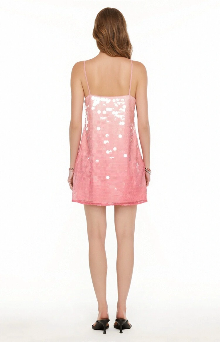 Sansone Ombre Sequin Mini Dress- Pink