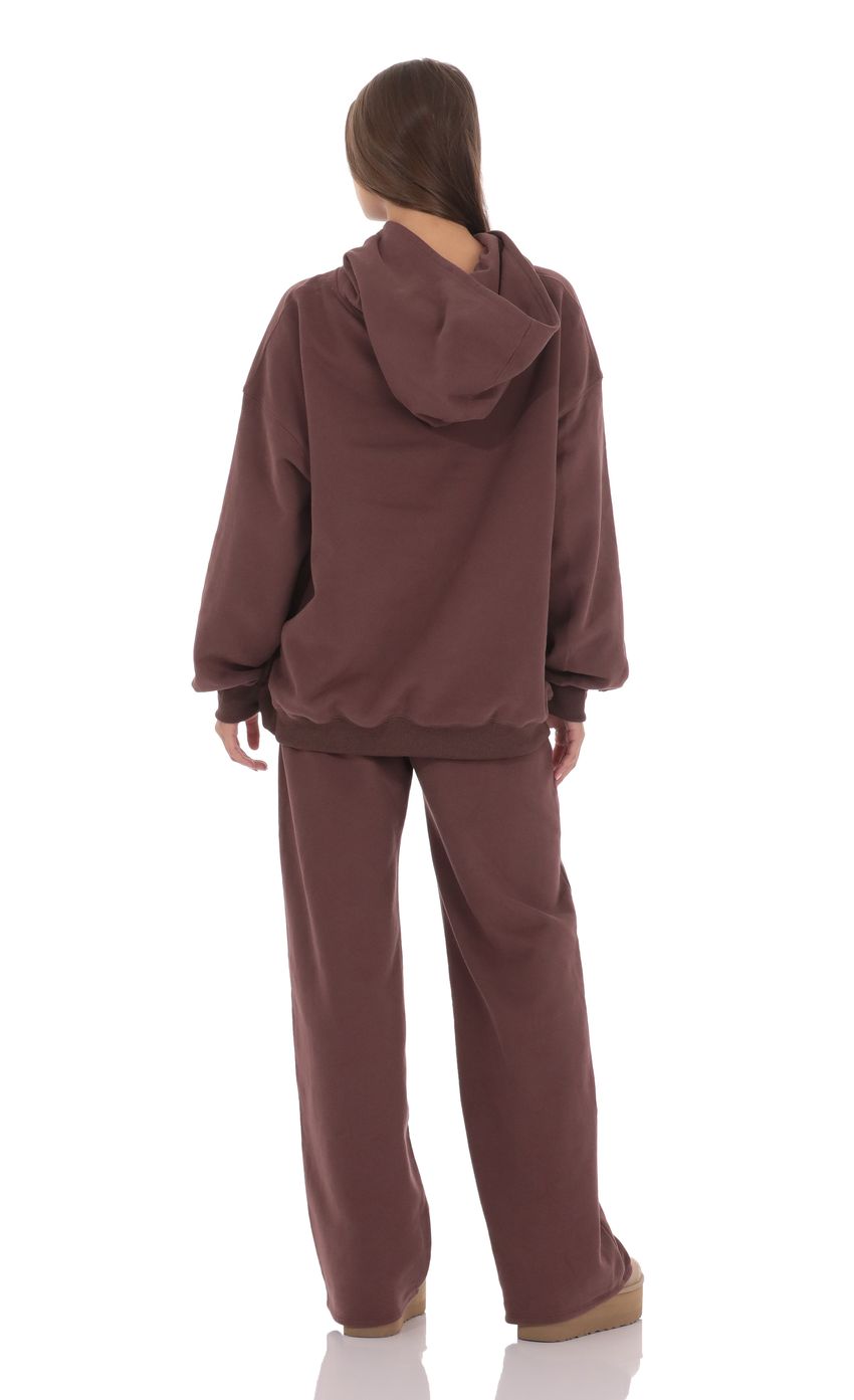 Fleece Straight Sweatpants in Brown