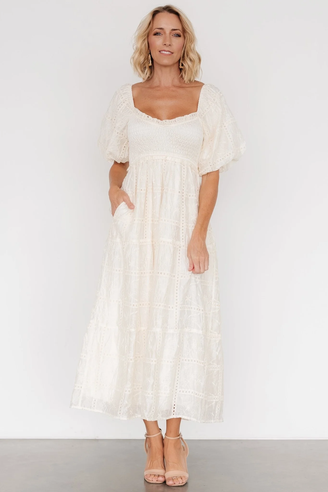 Colin Eyelet Dress | Cream - luluinthesky