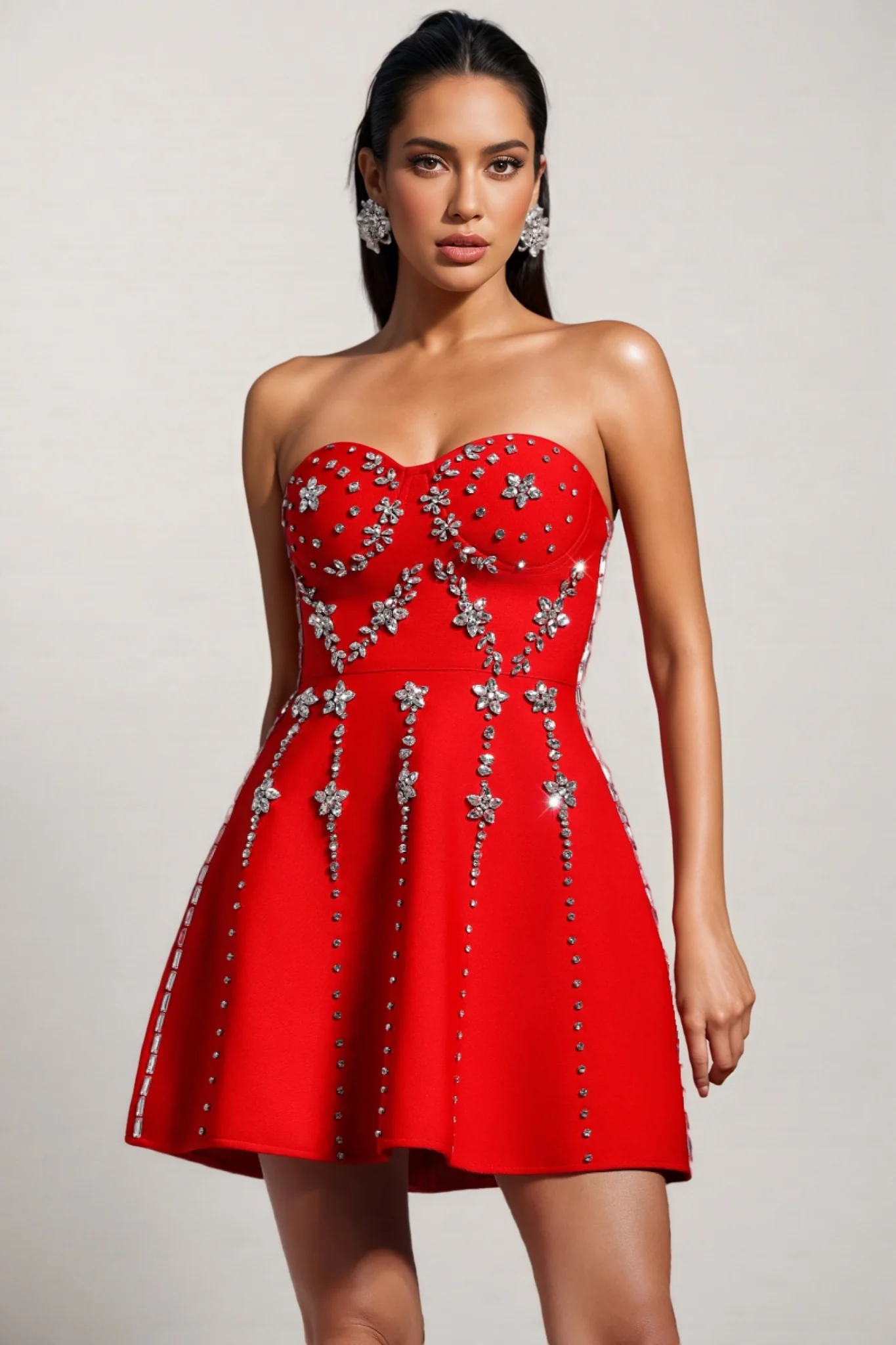 Dagan Diamonds 3D Floral Mini Dress