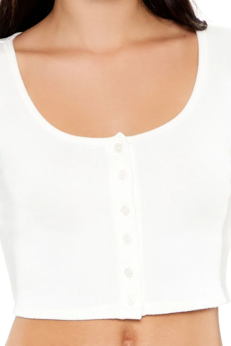 Button-Front Crop Top