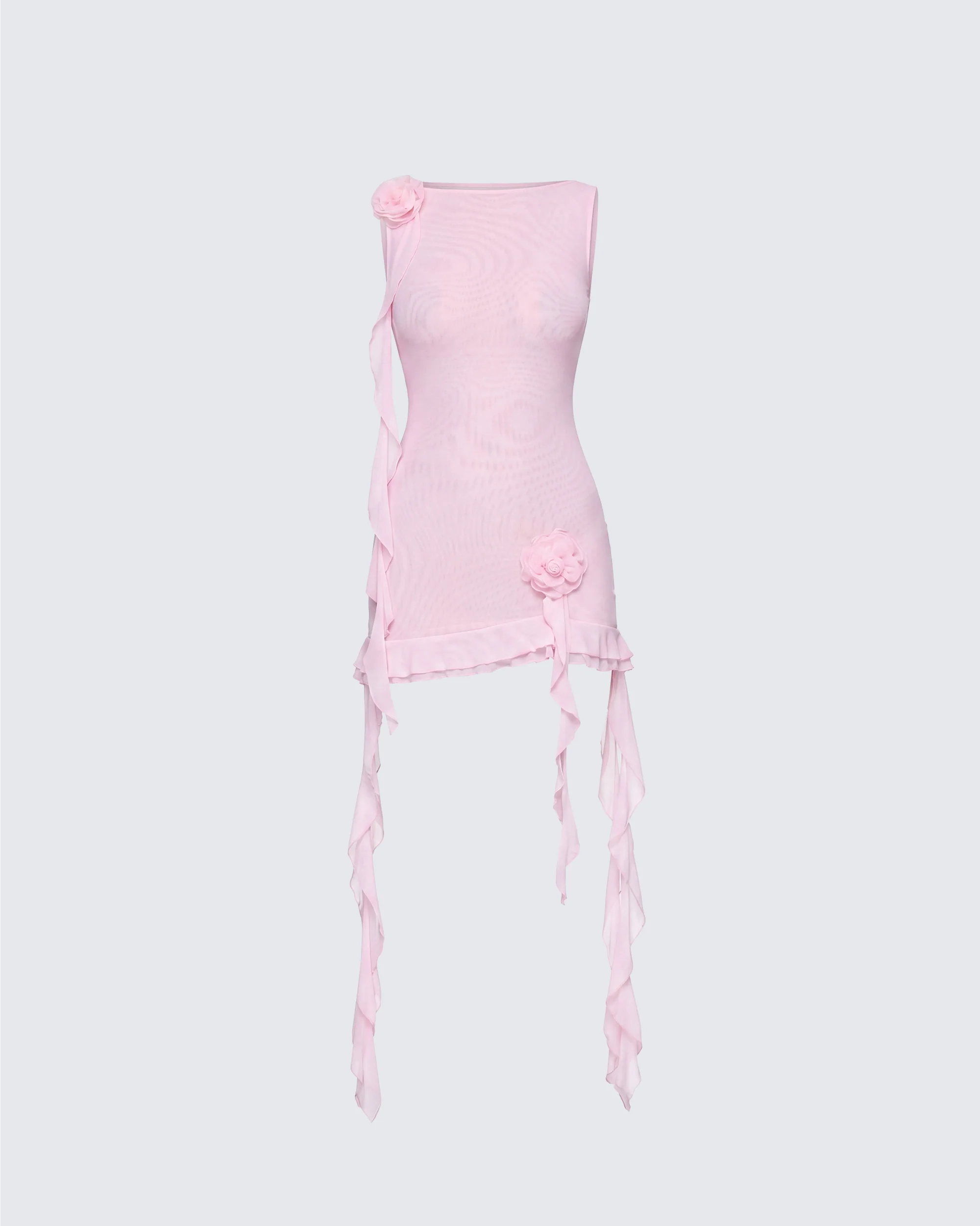 Tiana Pink Ruffle Rosette Dress