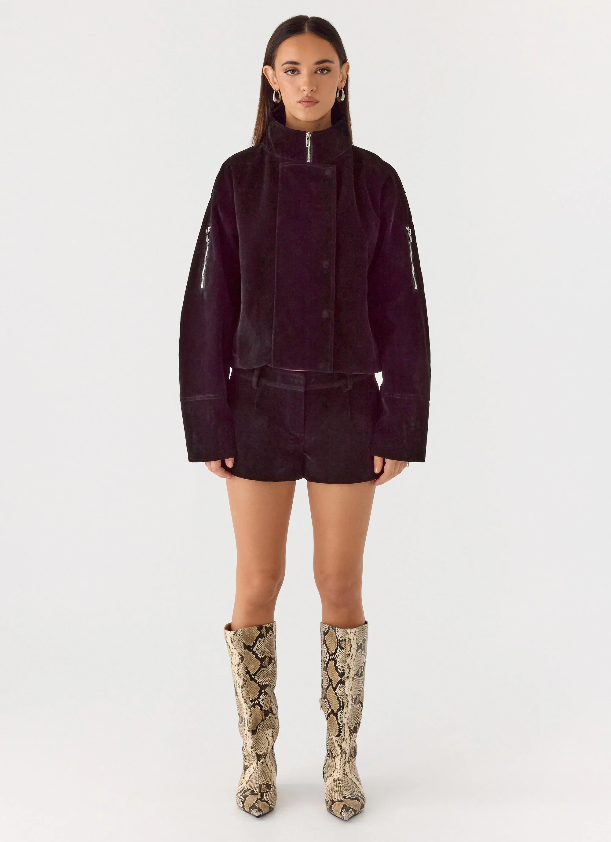 Jeremy Faux Suede Shorts - Black