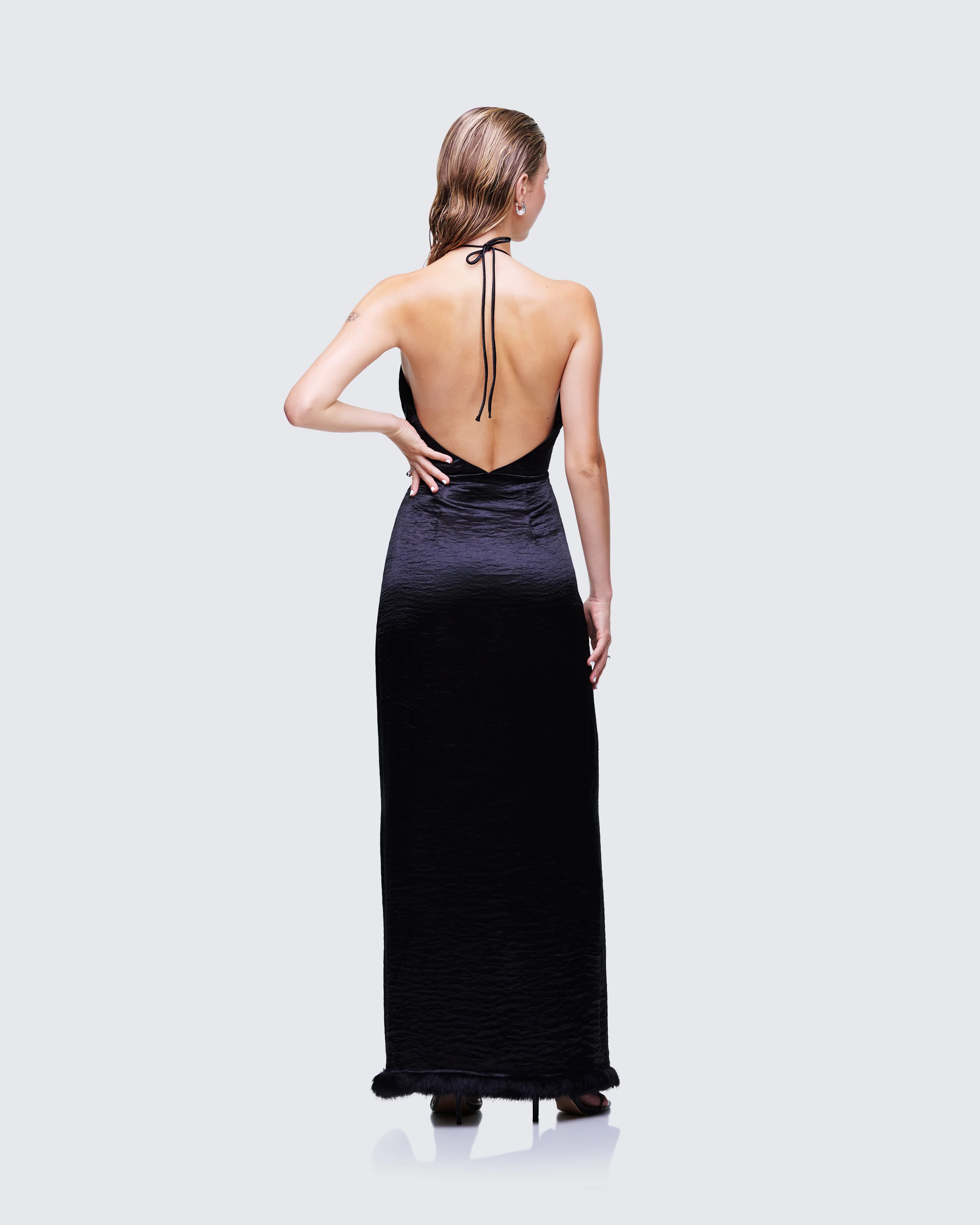 Ursula Black Wrap Maxi Dress