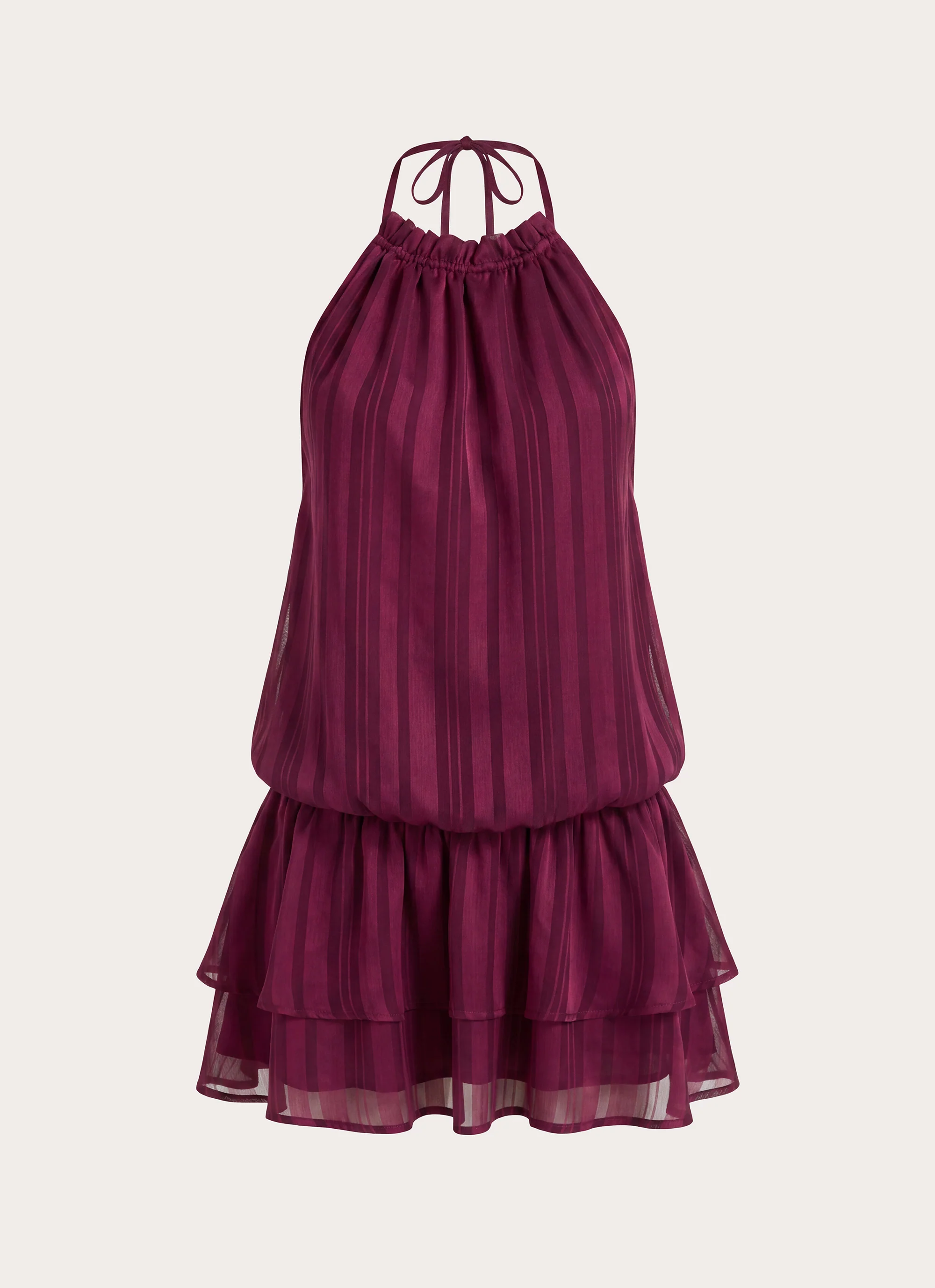 Parade Halter Mini Dress - Plum - luluinthesky