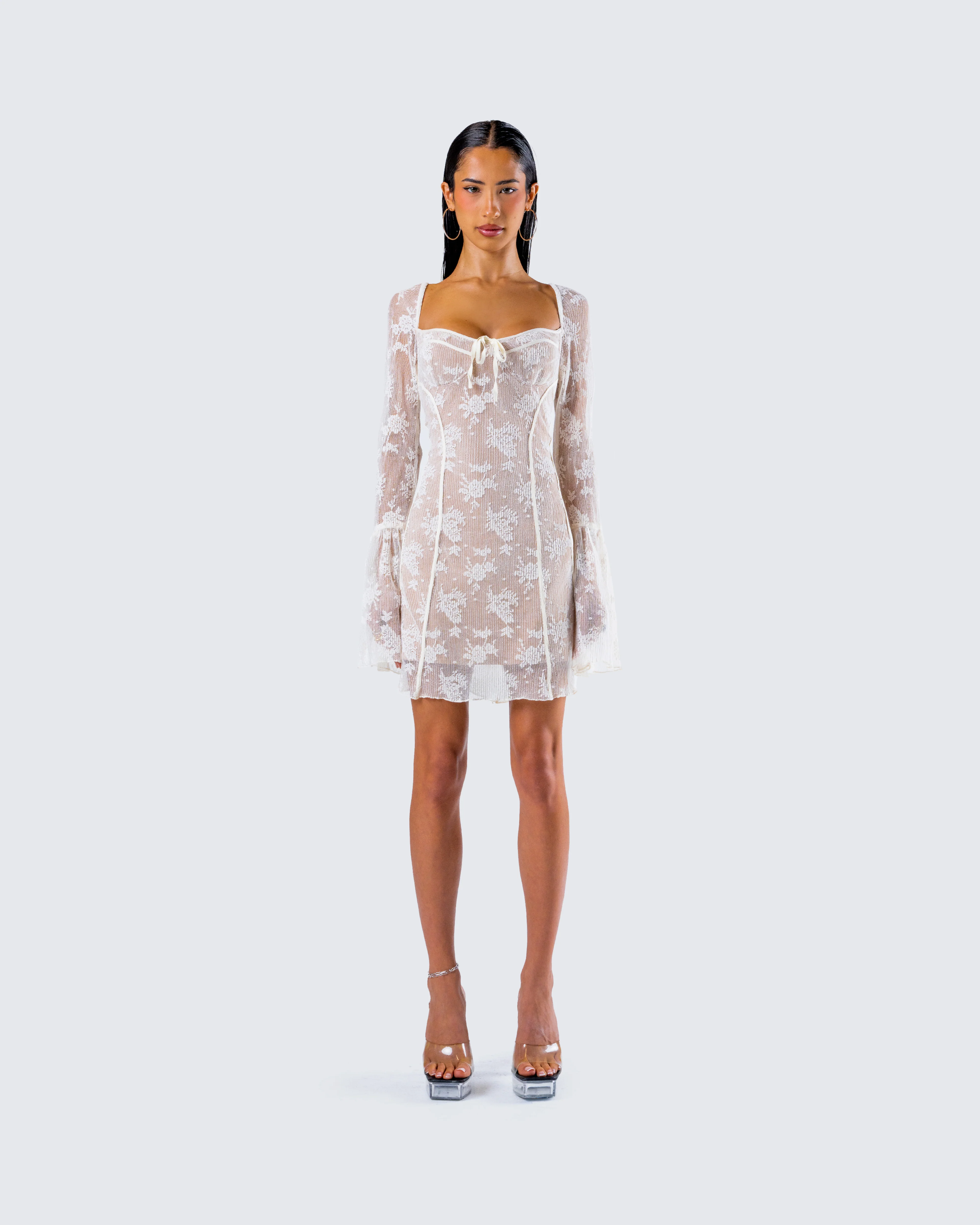 Kavita Ivory Lace Mini Dress