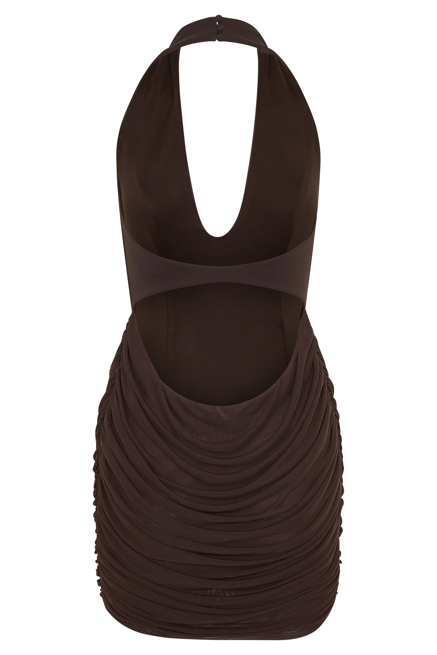 Anari Gathered Scuba Mini Dress - Dark Chocolate
