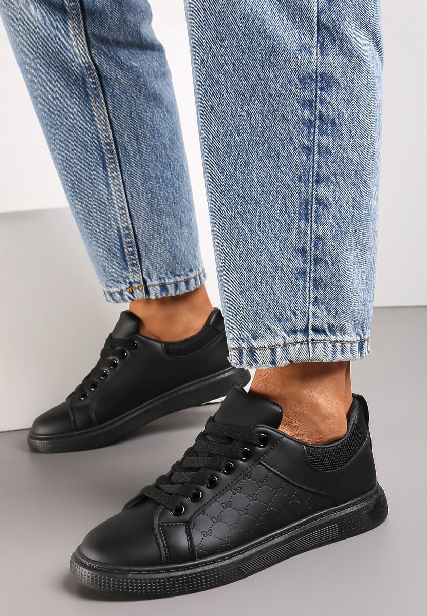 Czarne Sznurowane Sneakersy Vilimea