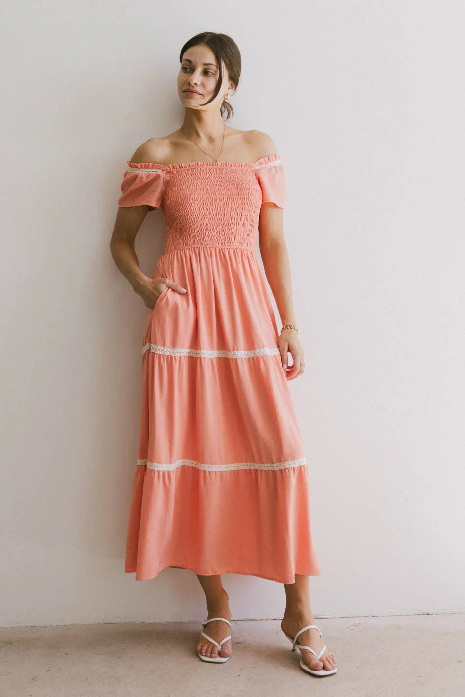 Joy Lace Trim Maxi Dress
