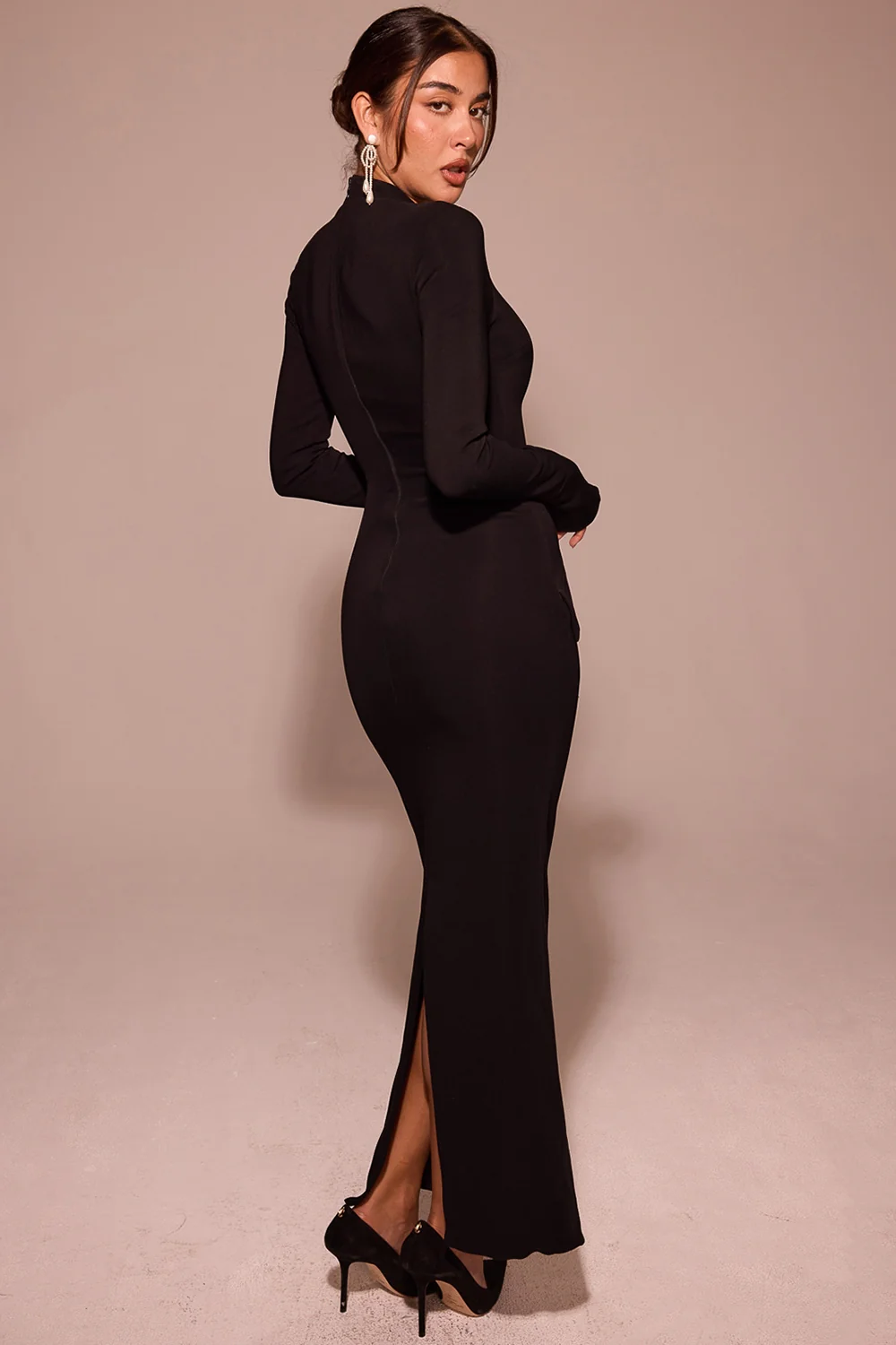 Black Turtleneck Maxi Dress