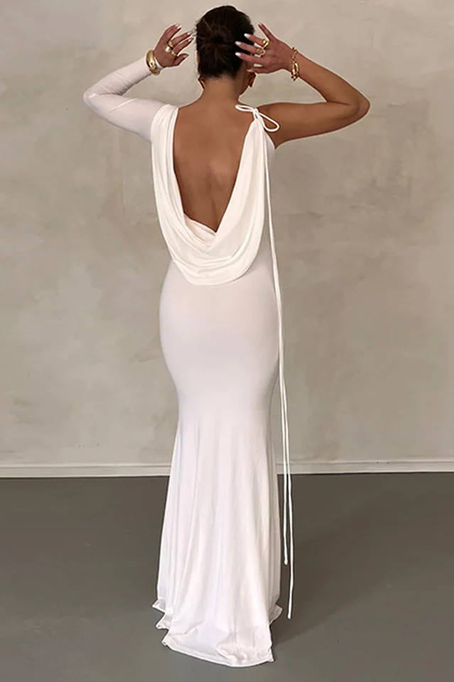 Meliora One Shoulder Backless Maxi Dress