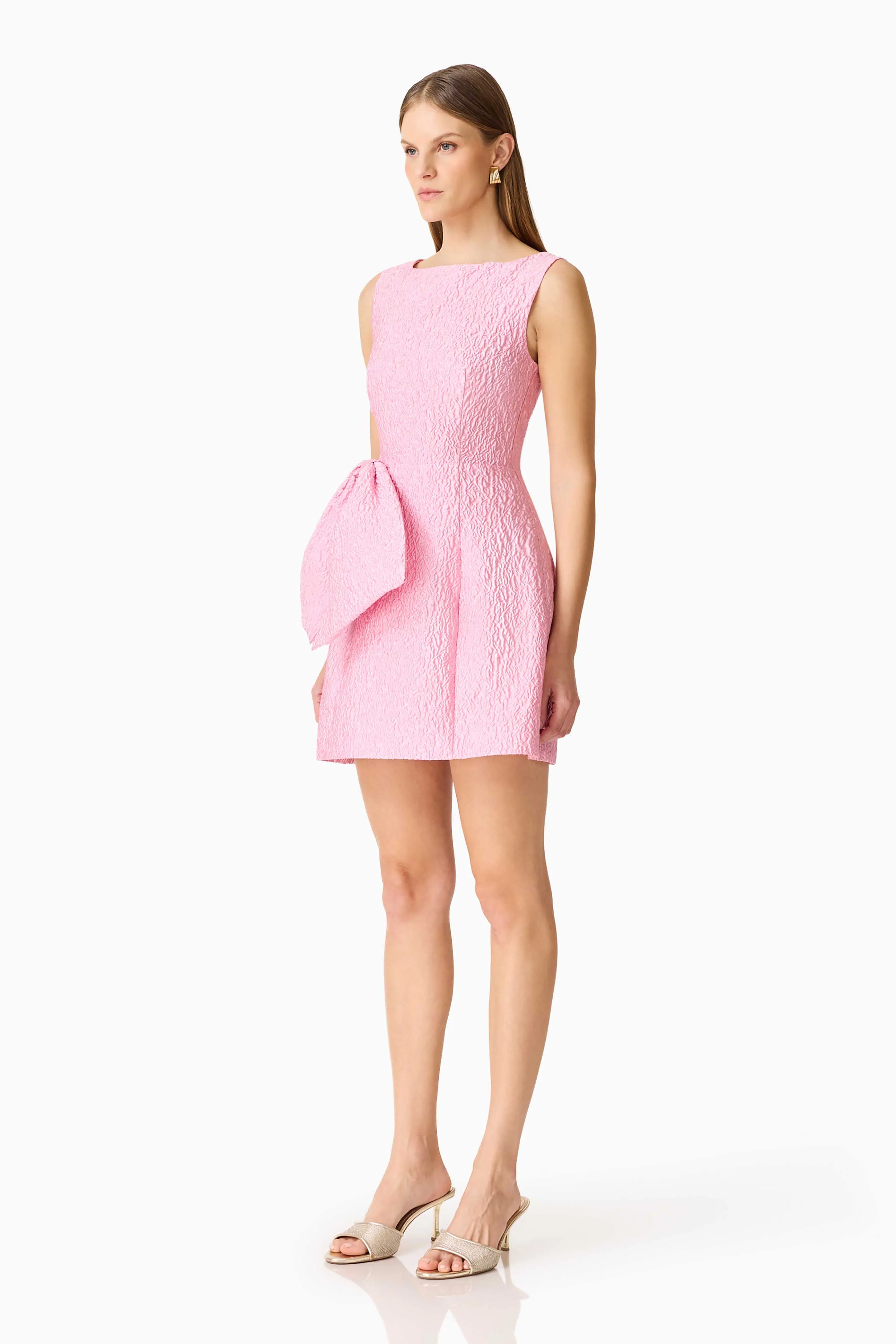Briallen Jacquard Mini Dress in Pink