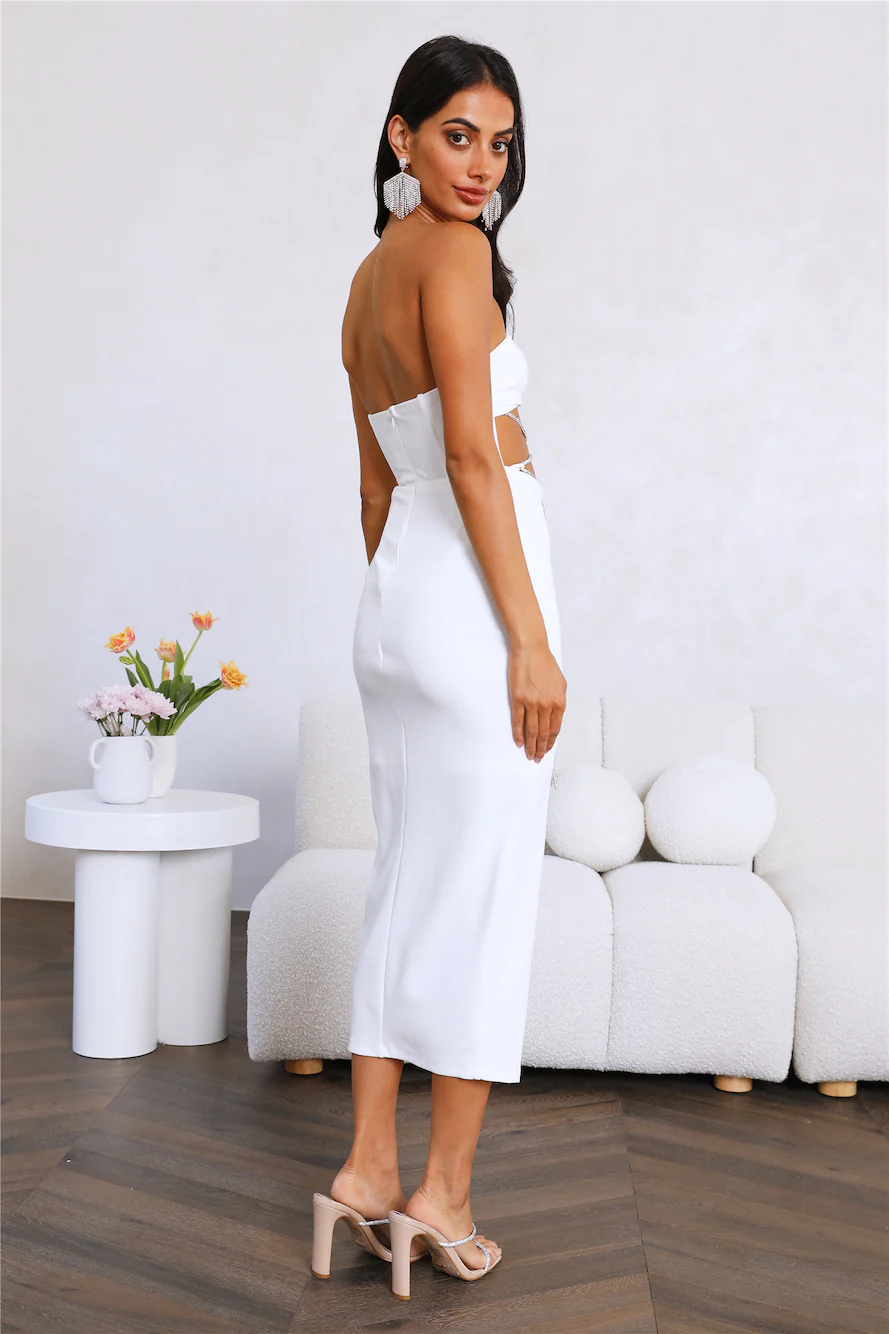 Live Big Midi Dress White - luluinthesky