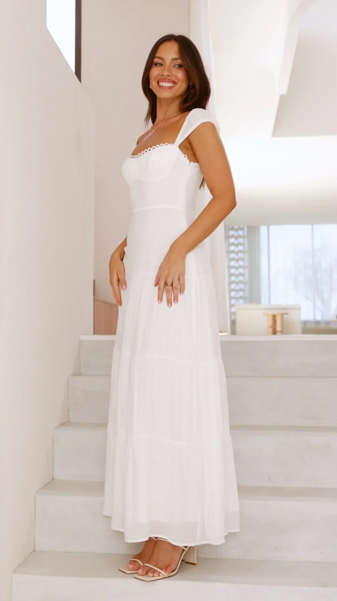 Pasca Maxi Dress - White - luluinthesky