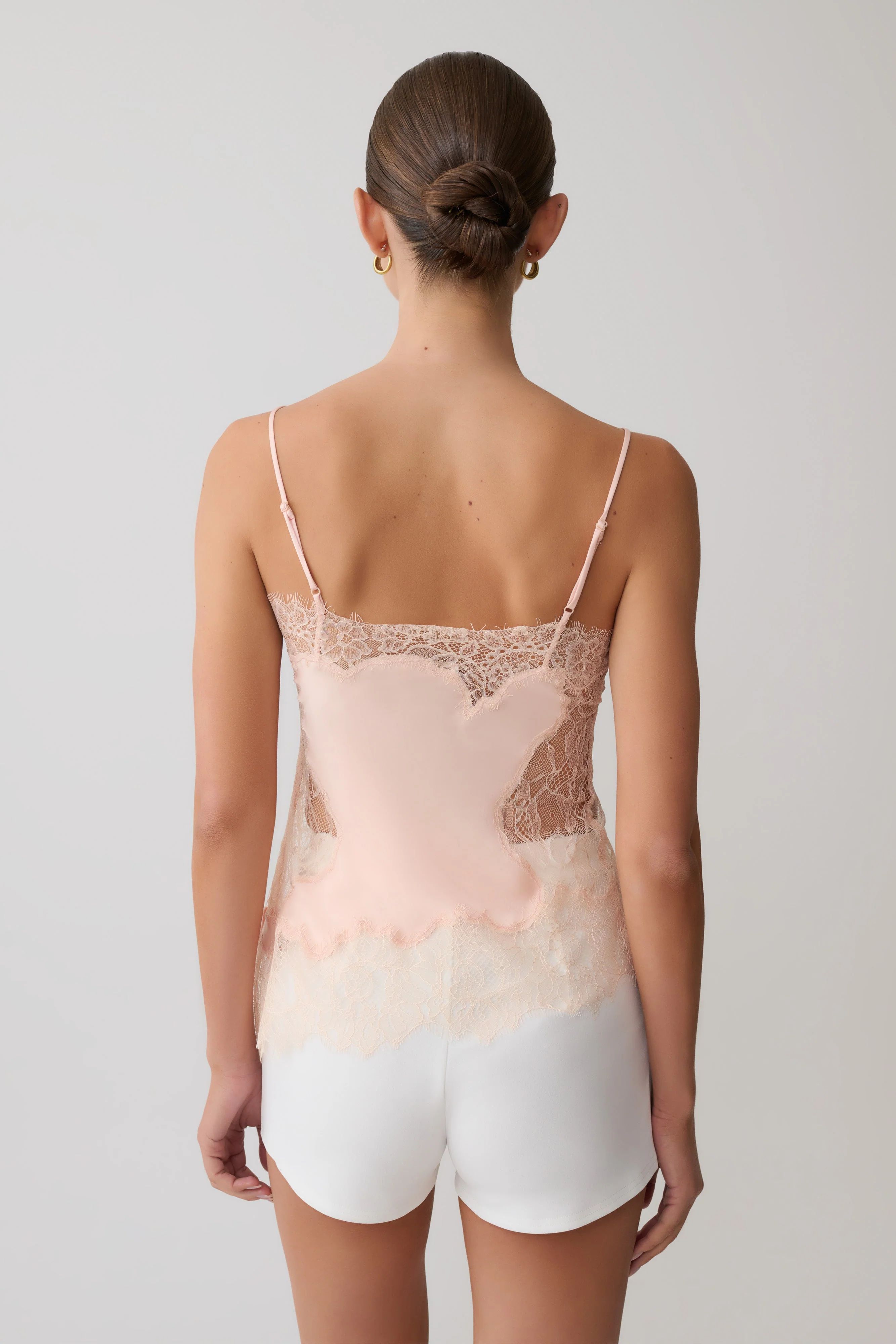 Miriam Satin & Lace Camisole - Peach