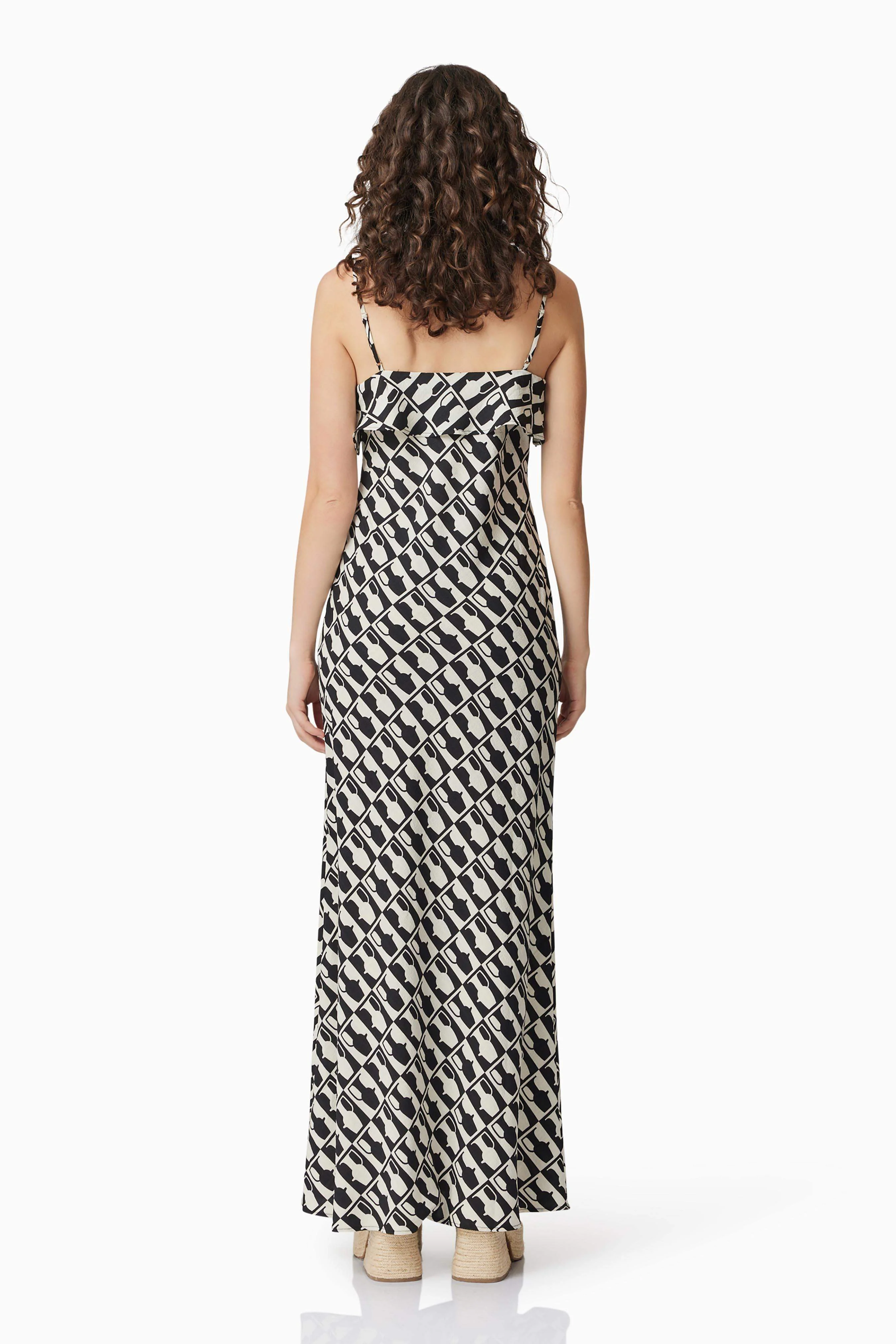 CURAAE Gianna Maxi Dress In Black & White