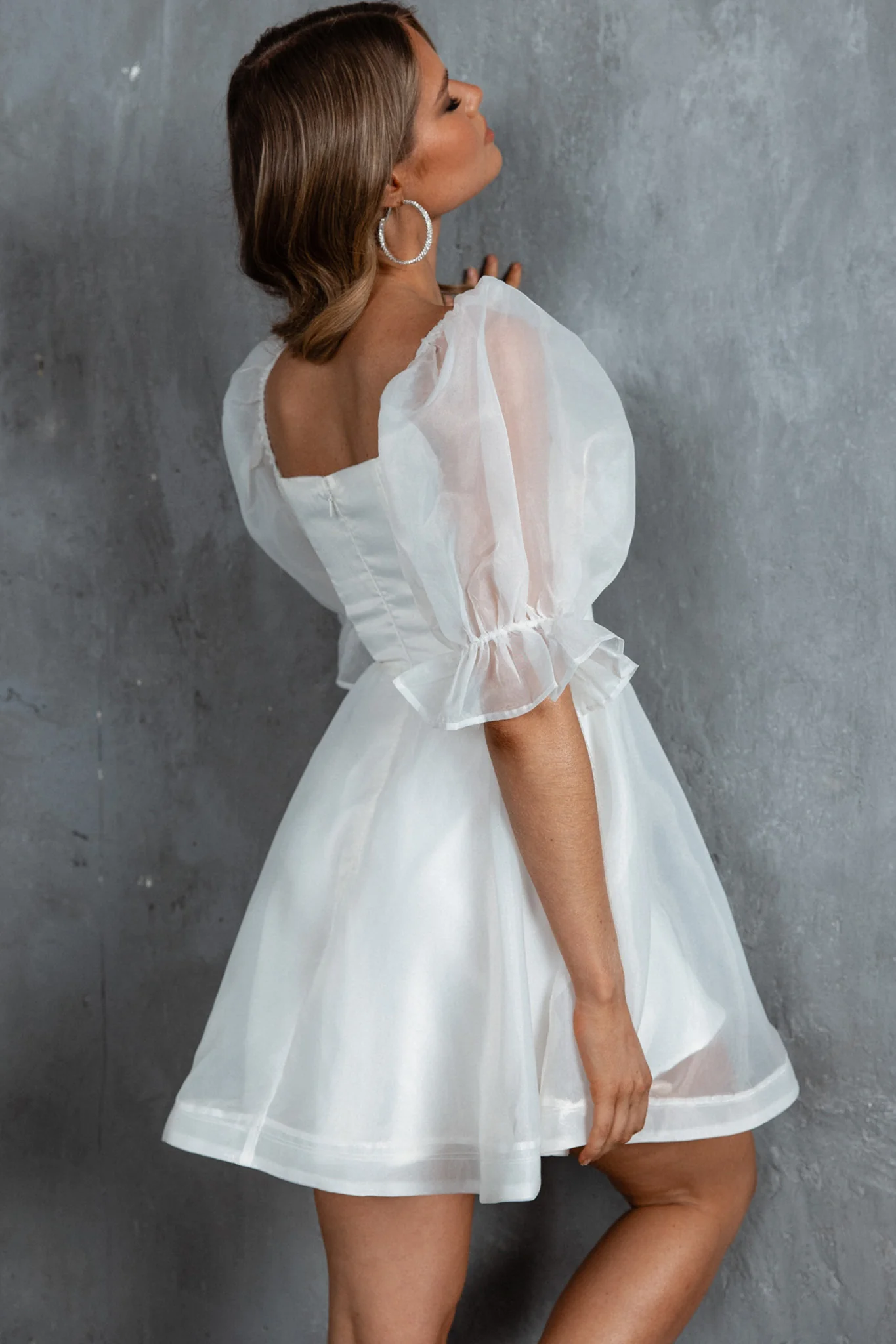 I've Got Sunshine Puff Sleeve Mini Dress White - luluinthesky