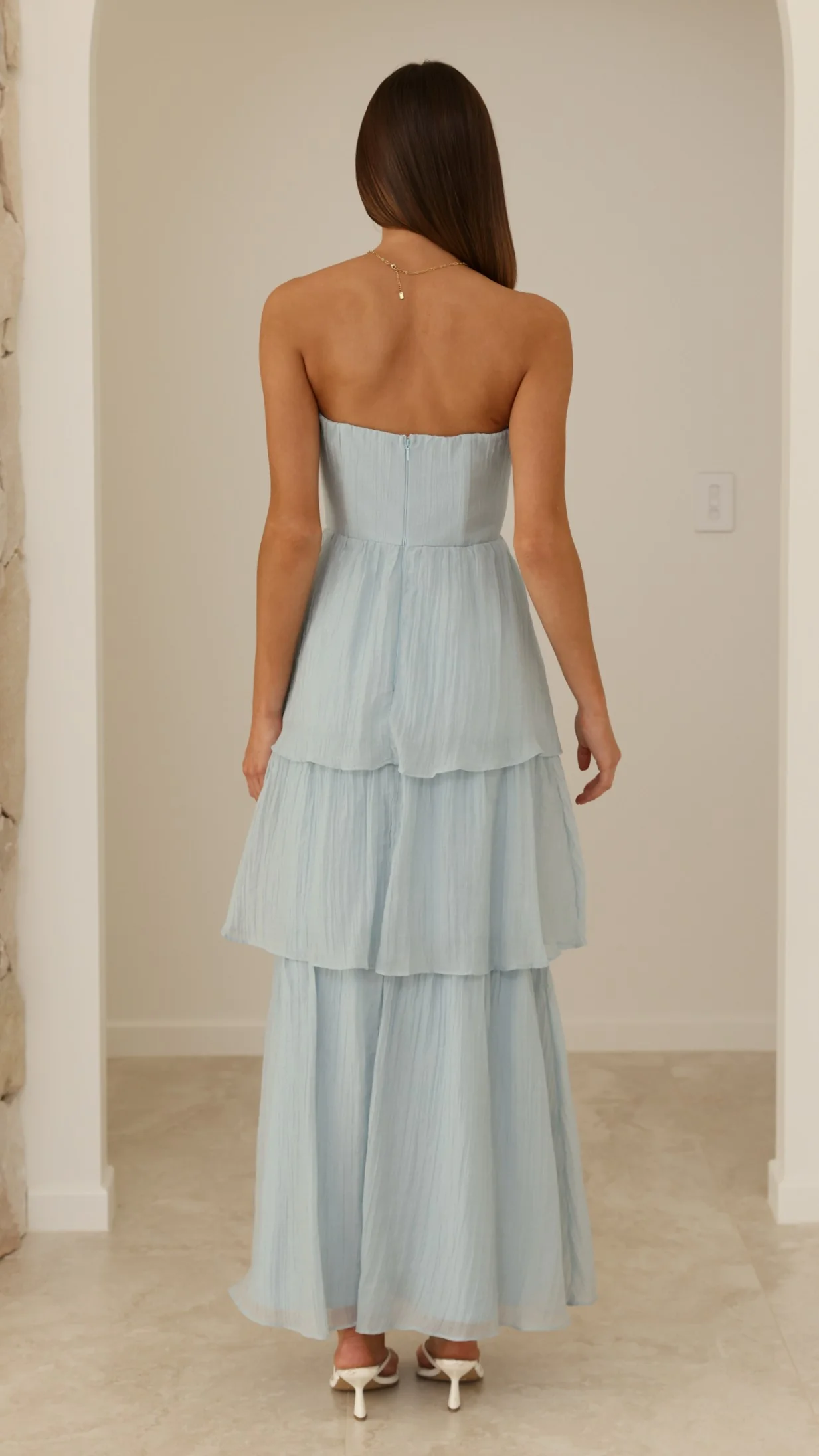 Florence Strapless Maxi Dress - Blue