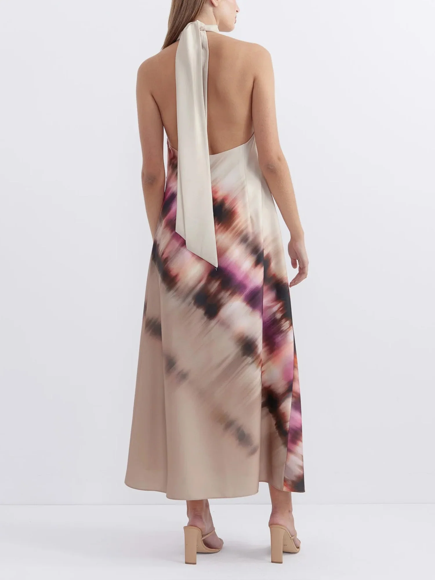 Blush Tide Halter Tie-Dye Maxi Dress