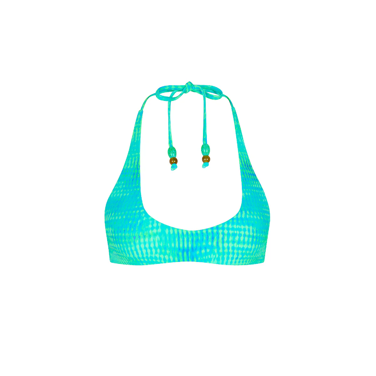 Scoop Mini Halter Crop Bikini Top - Summer Seas