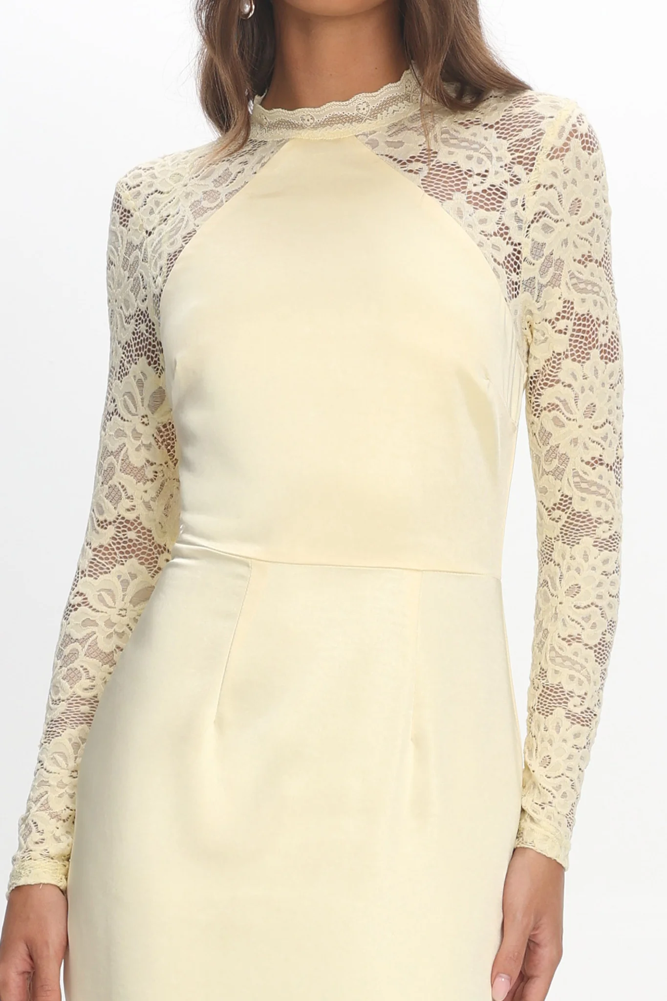 Lucha Lace Sleeve Maxi Dress Butter - luluinthesky