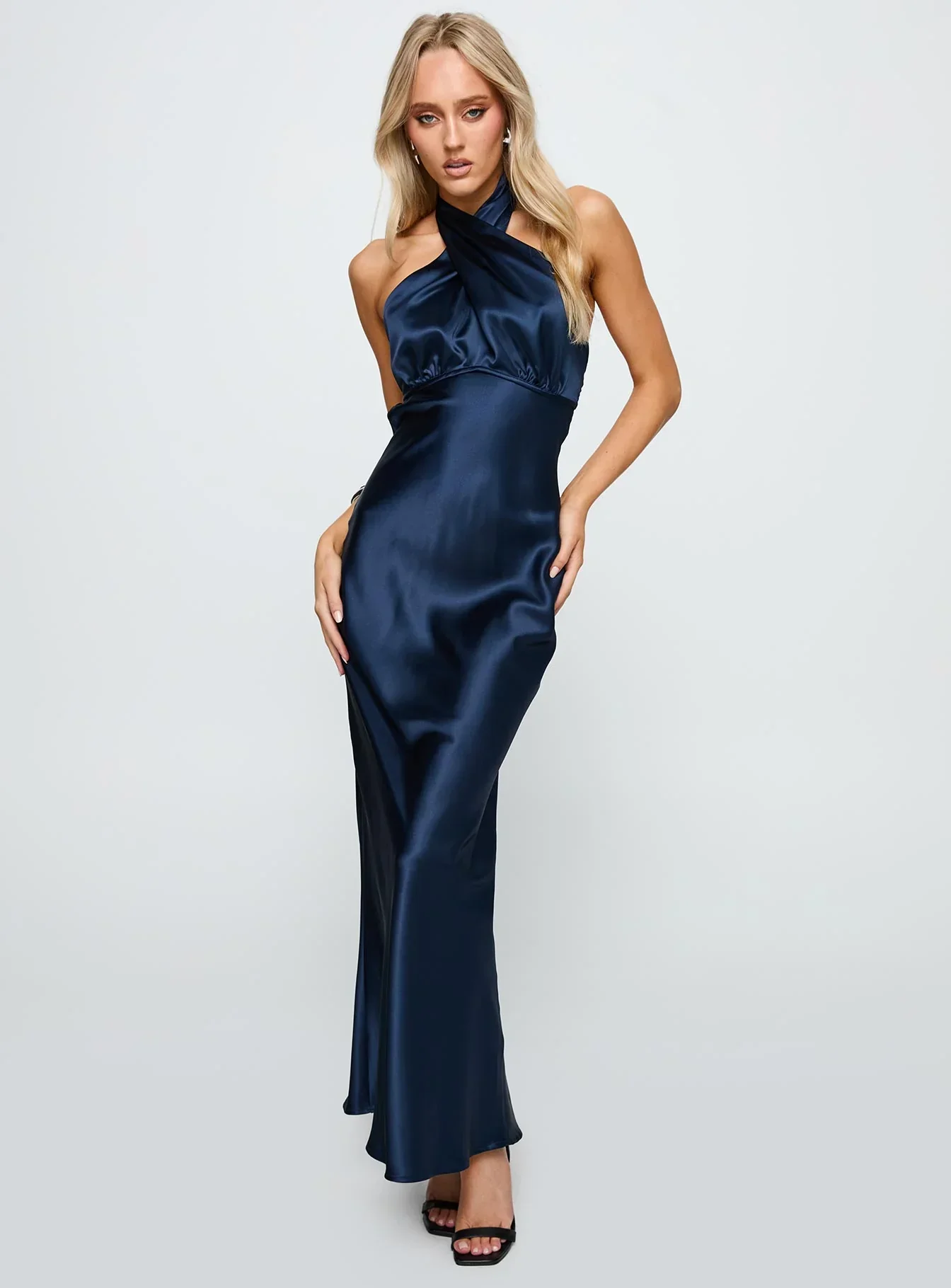 Rosaminta Halter Maxi Dress Cobalt Blue - luluinthesky