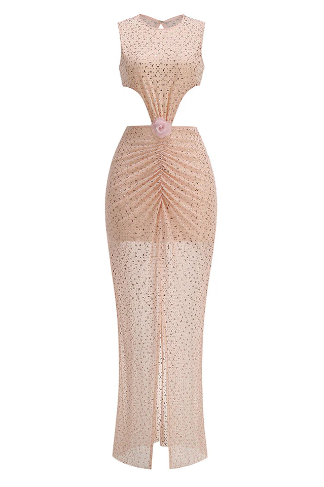 Crystal Embellished Cut Out Gown