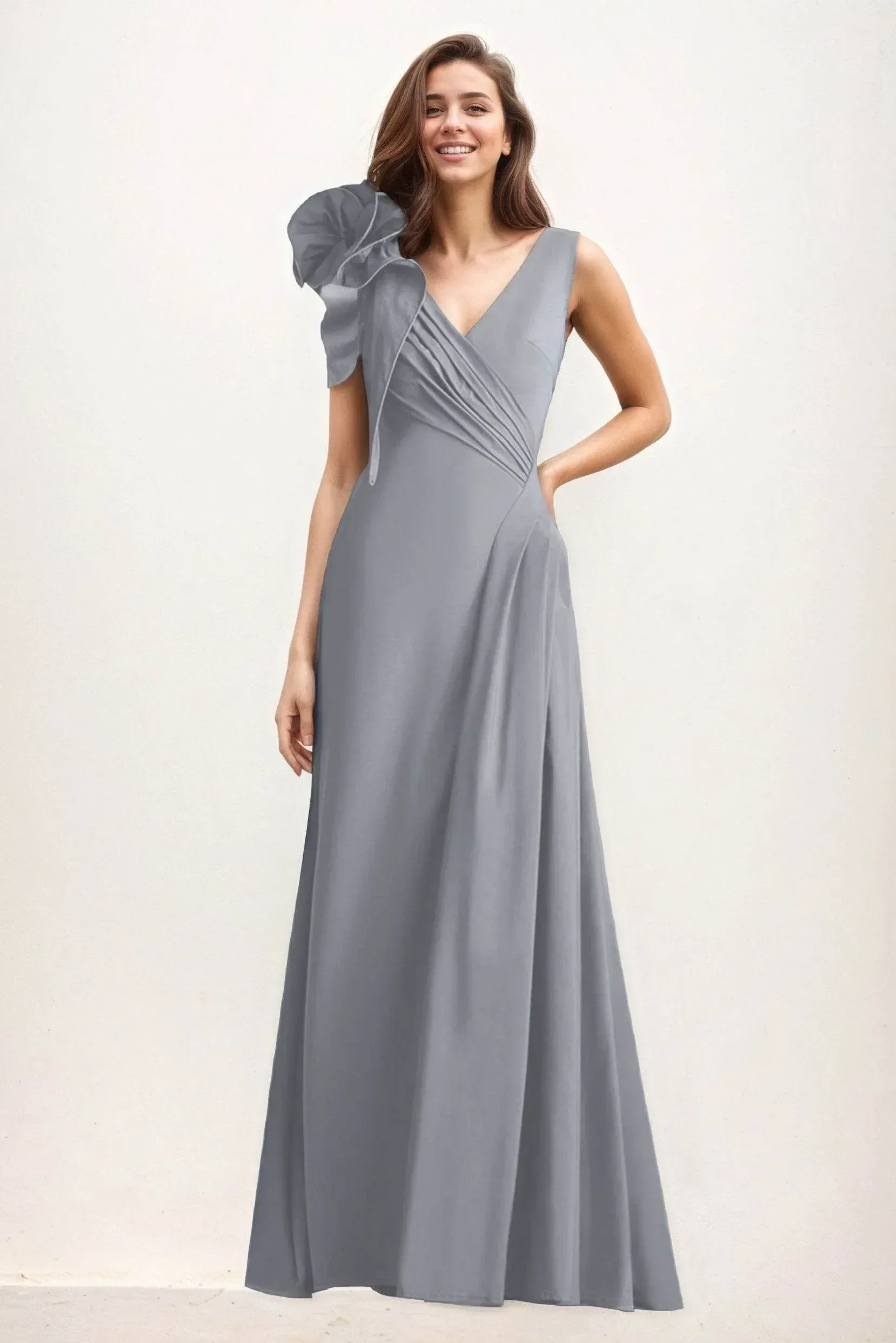 A-Line Maxi Elastic Cloth Wedding Guest Dress CG0275