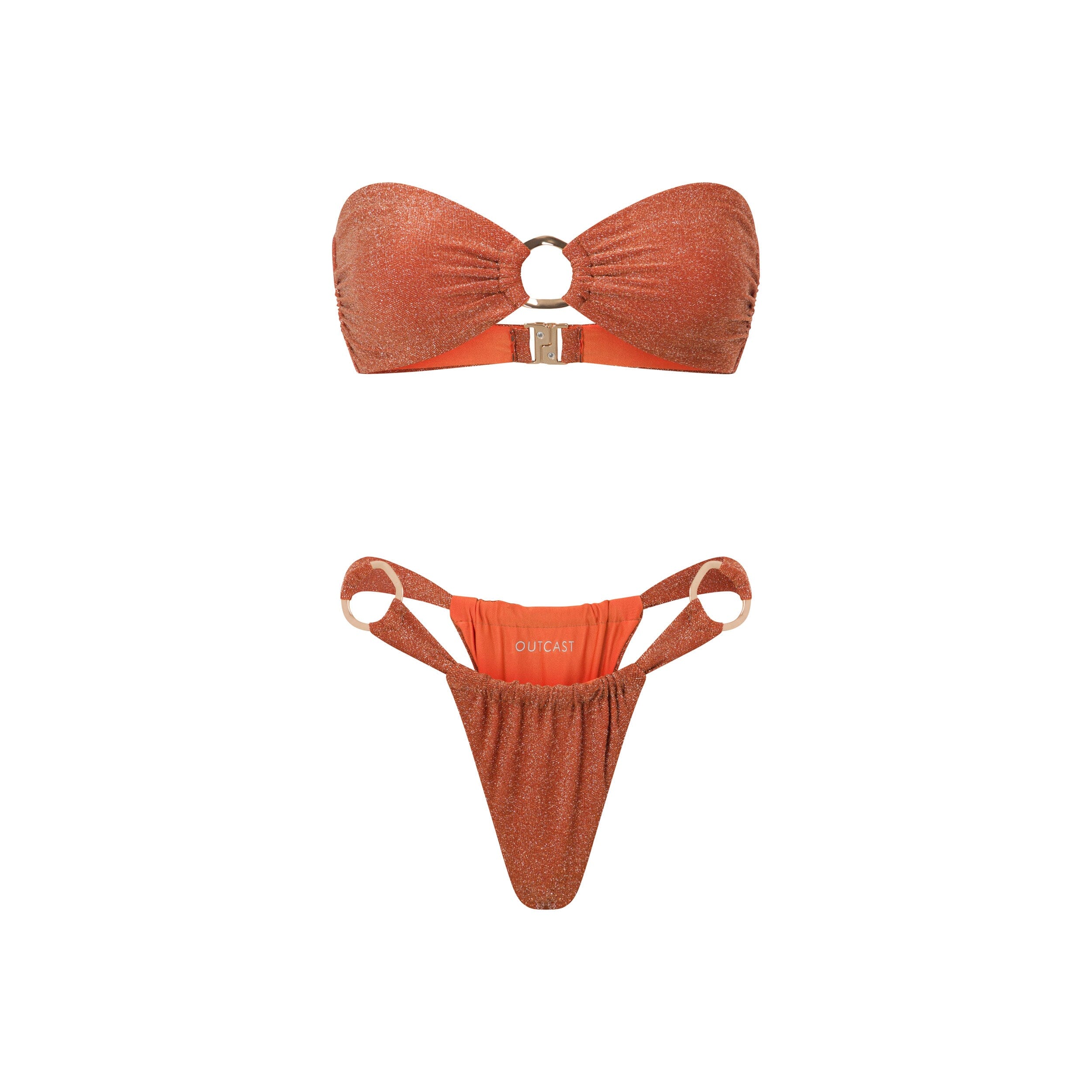 Denver Bikini Bottom Orange Shimmer