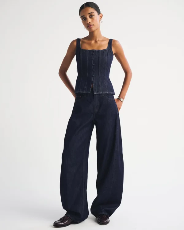 Drapey Rigid  High Rise Ultra Barrel Jean - Rinse