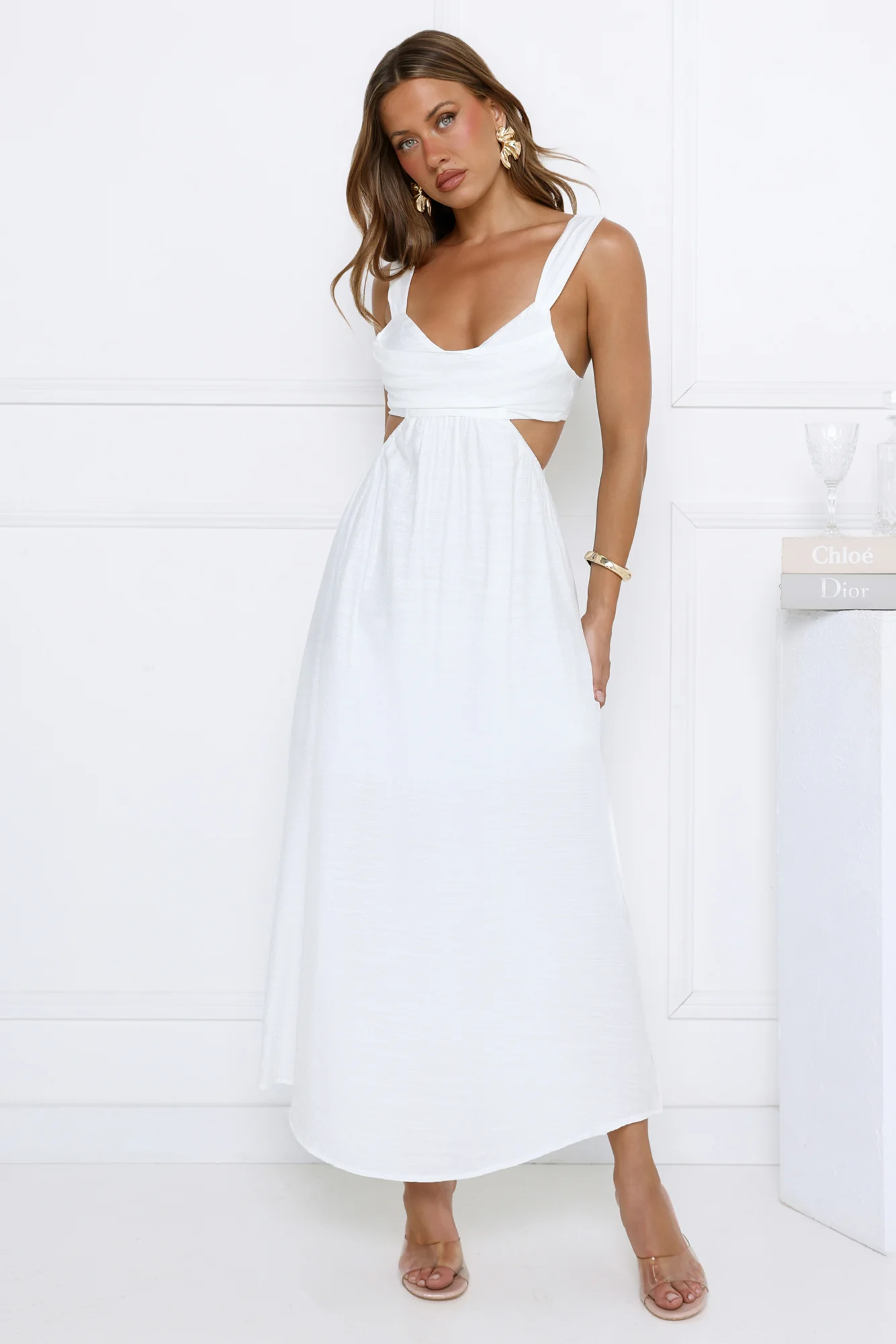 Starlight Shining Maxi Dress White - luluinthesky