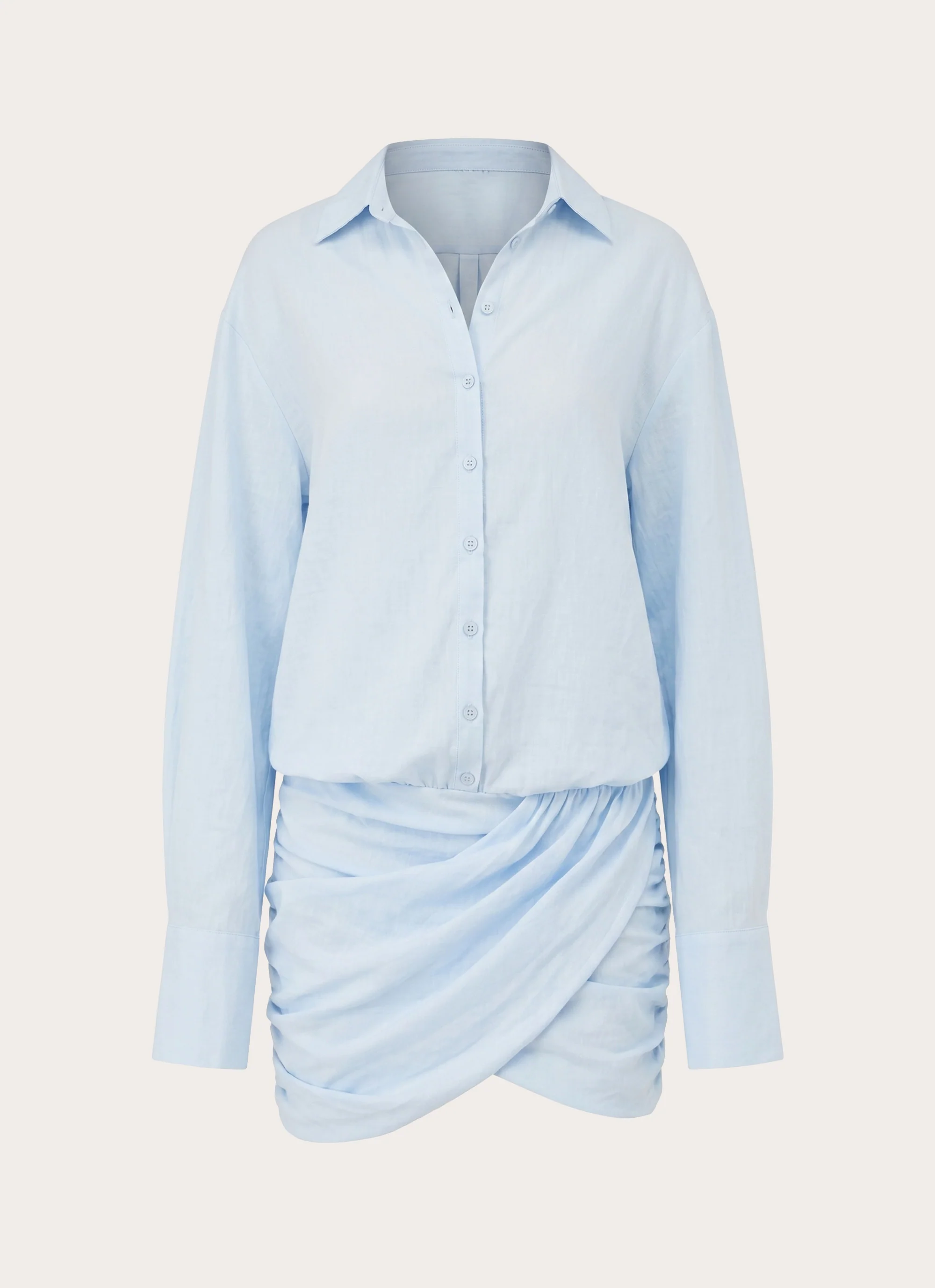 Galilea Shirt Mini Dress - Blue - luluinthesky