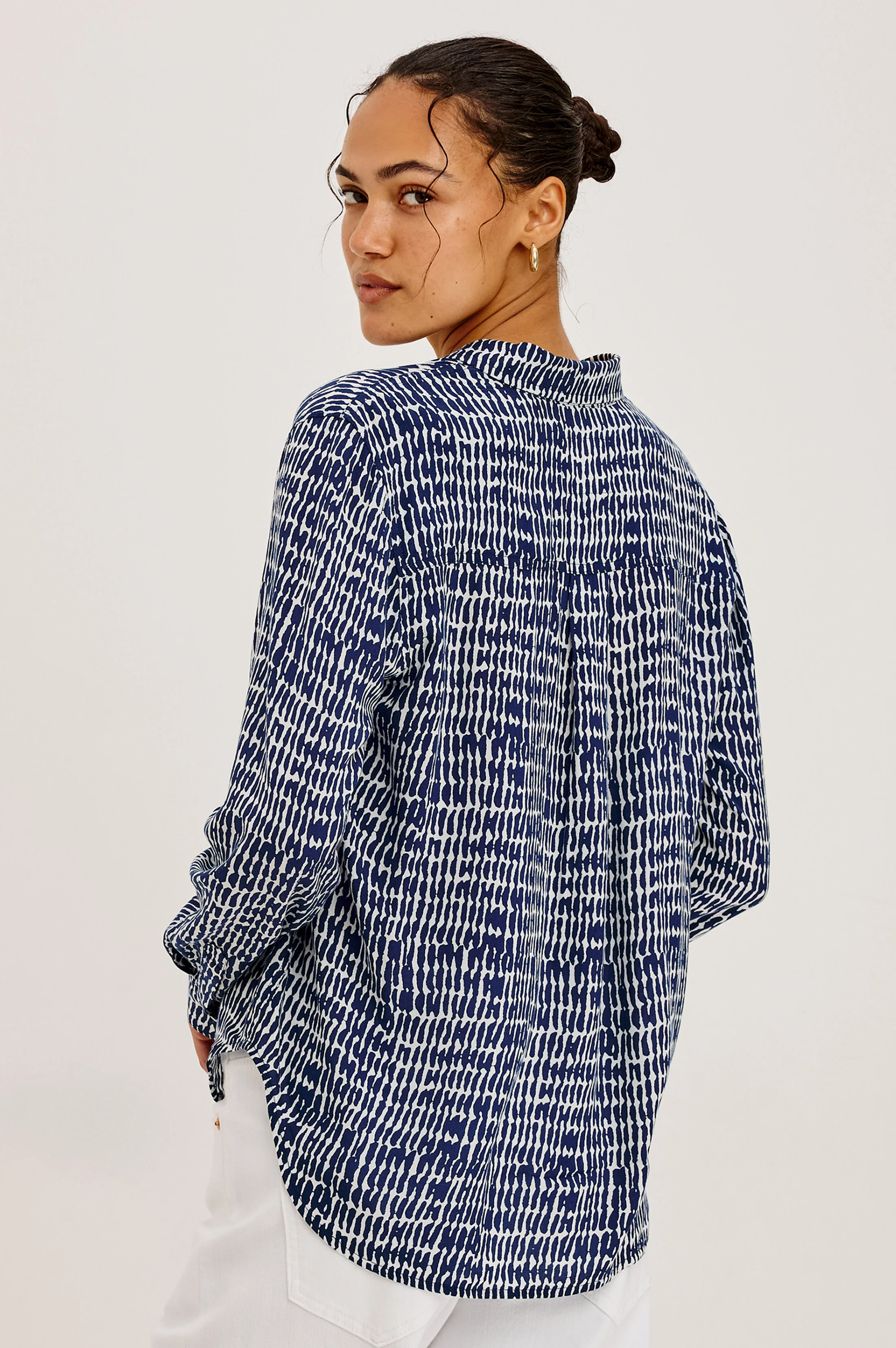 Josephine Shirt - Navy Pebbled