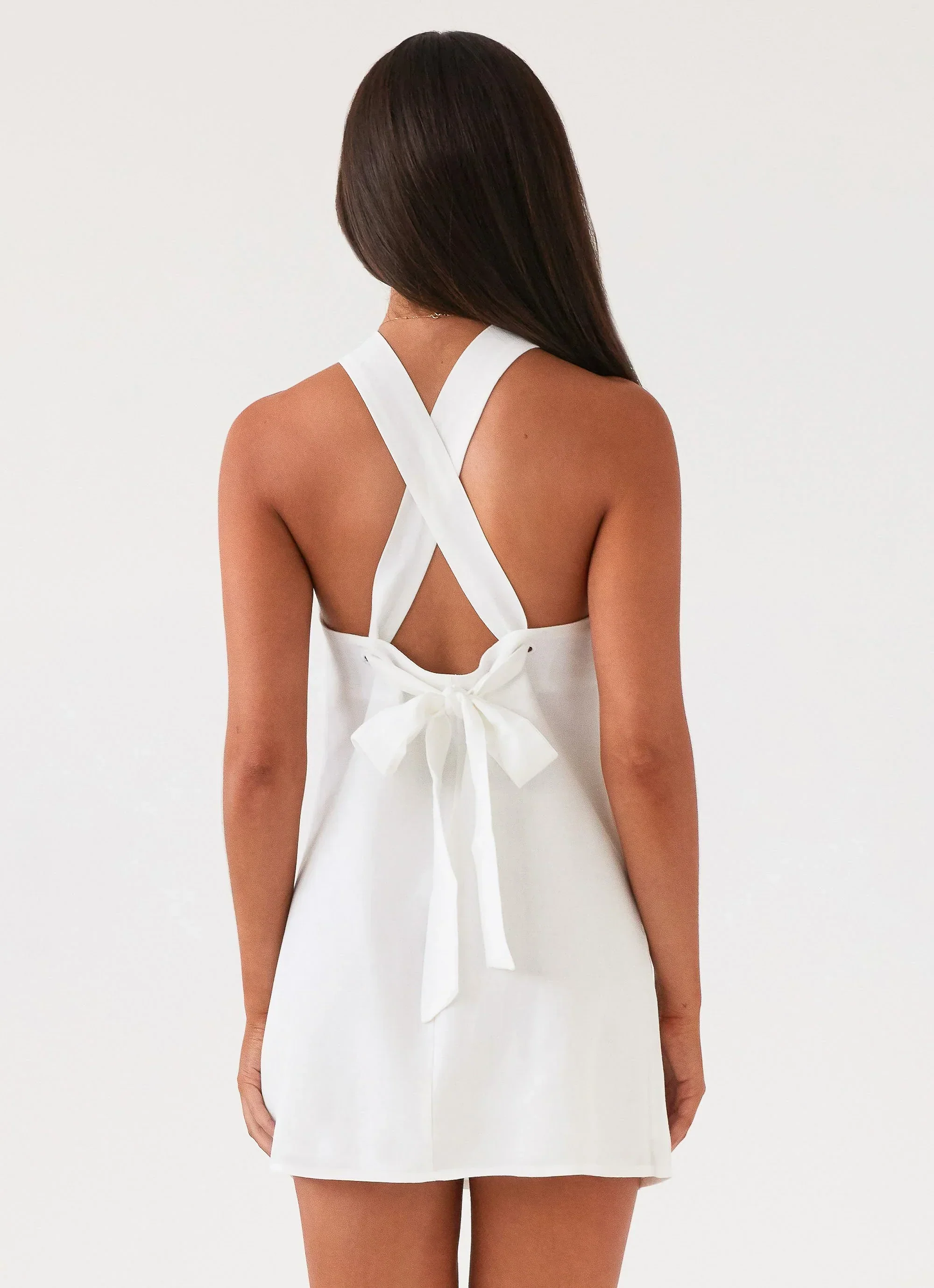 Keira Linen Micro Mini Dress - White