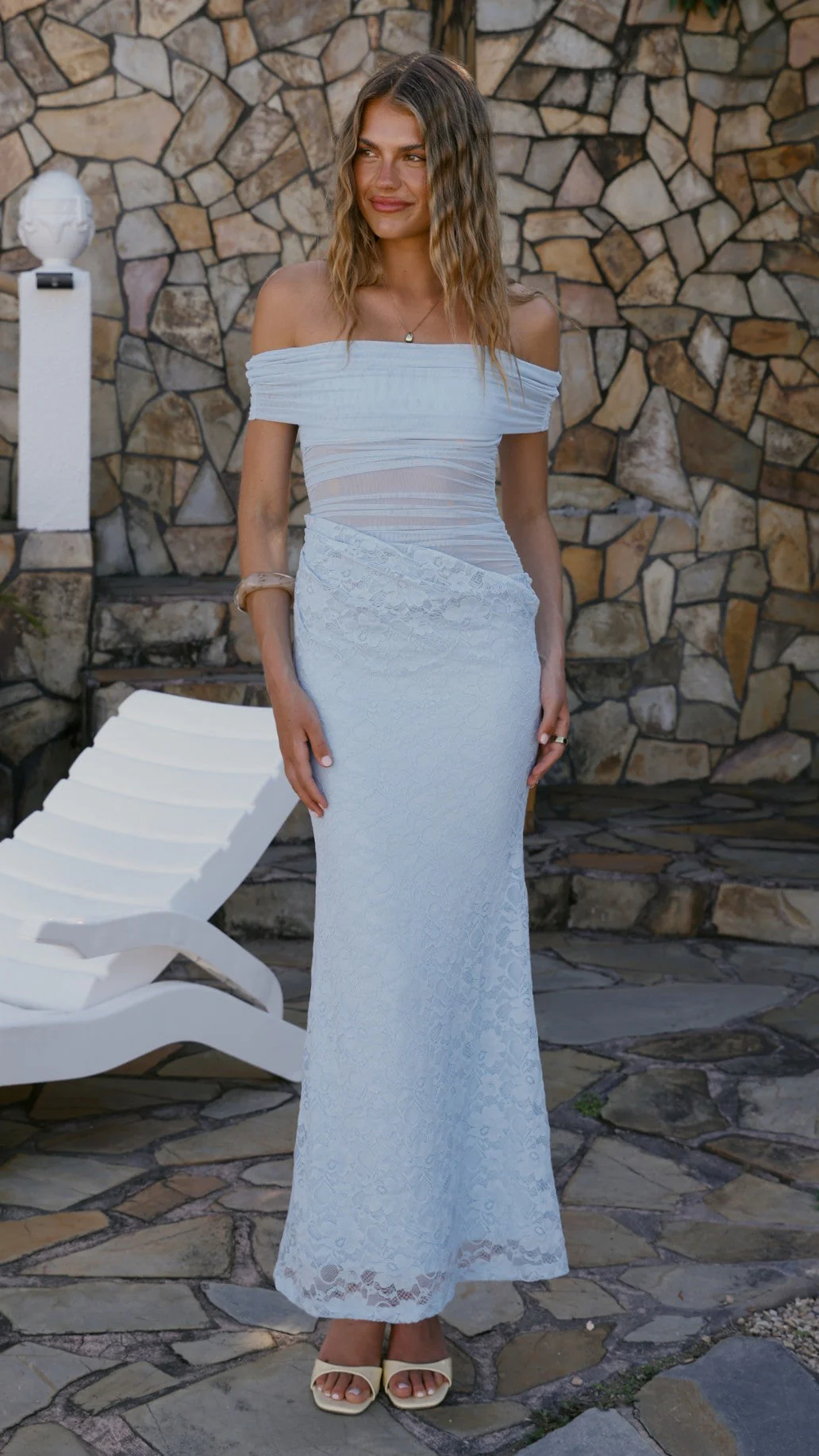 Tiarna Off The Shoulder Maxi Dress - Blue
