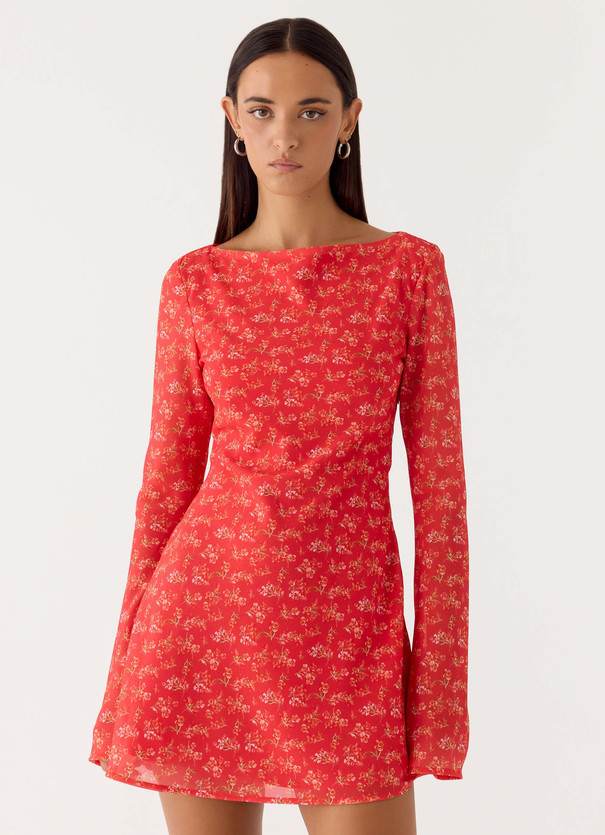 Sabella Mini Dress - Magenta Red Rose