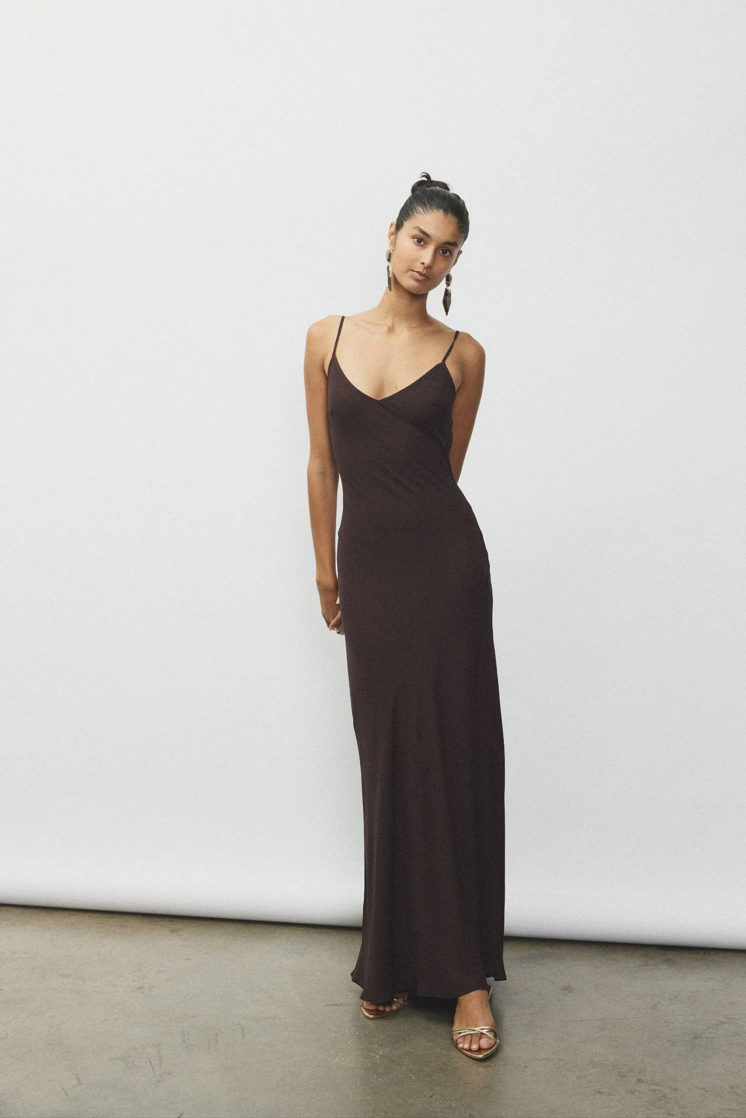 Georgette Maxi Dress | Chocolate