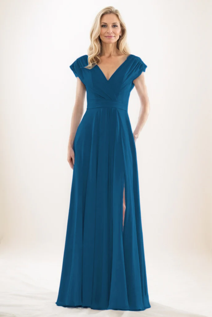 A-Line Maxi Chiffon Mother Of The Bride Dress CM0290