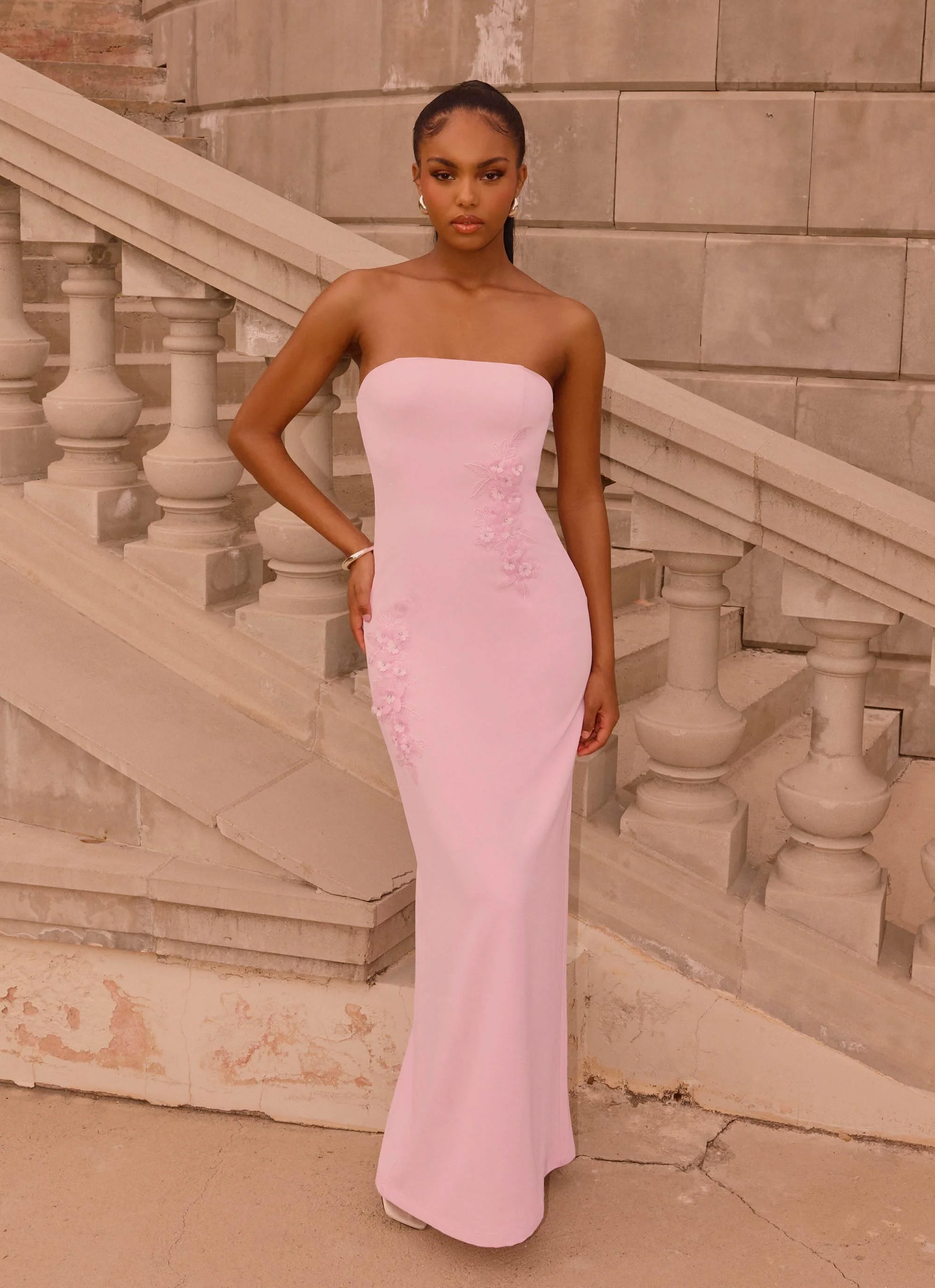 Monelise Strapless Maxi Dress - Pink