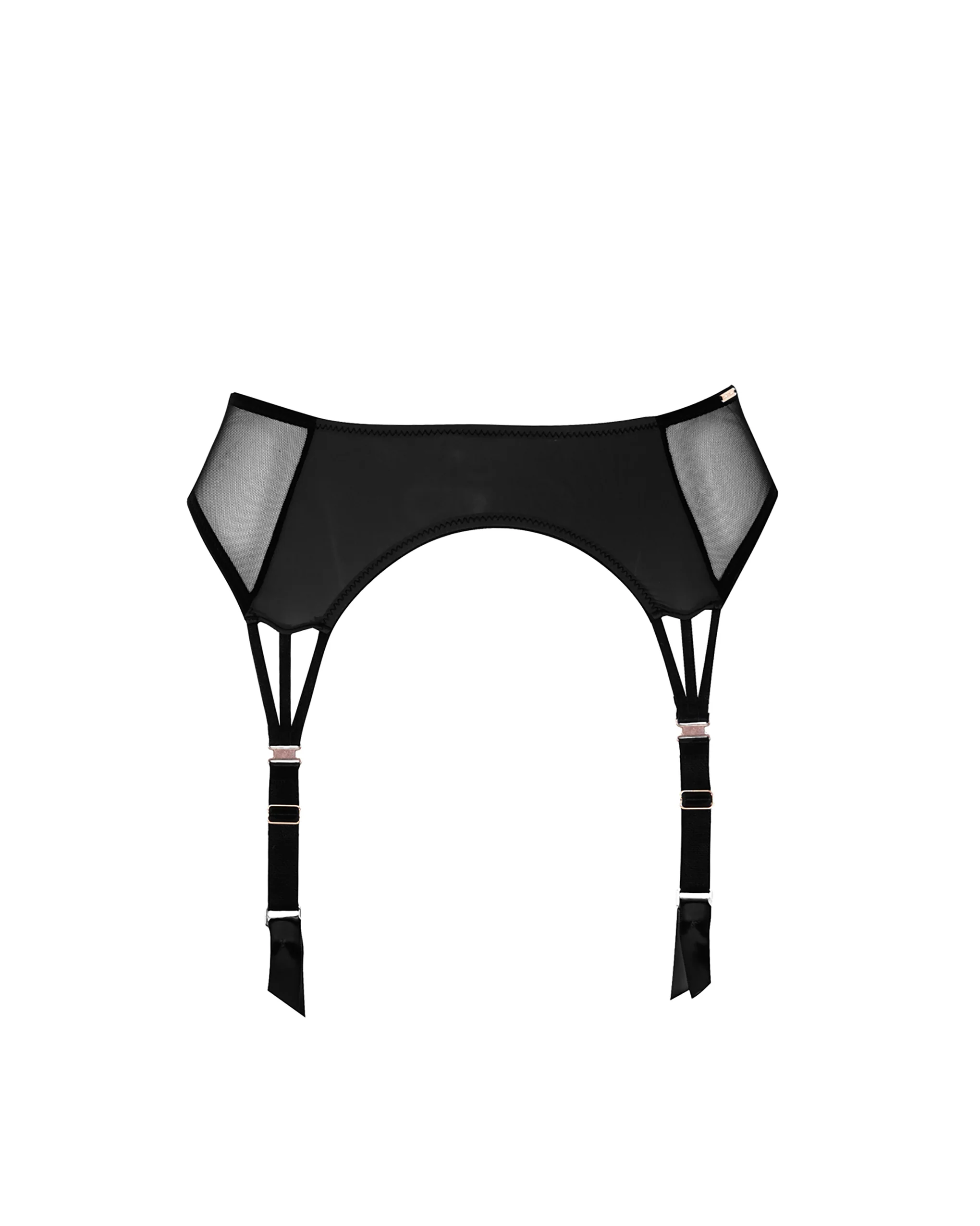 Laura Black Suspender Belt with Mesh