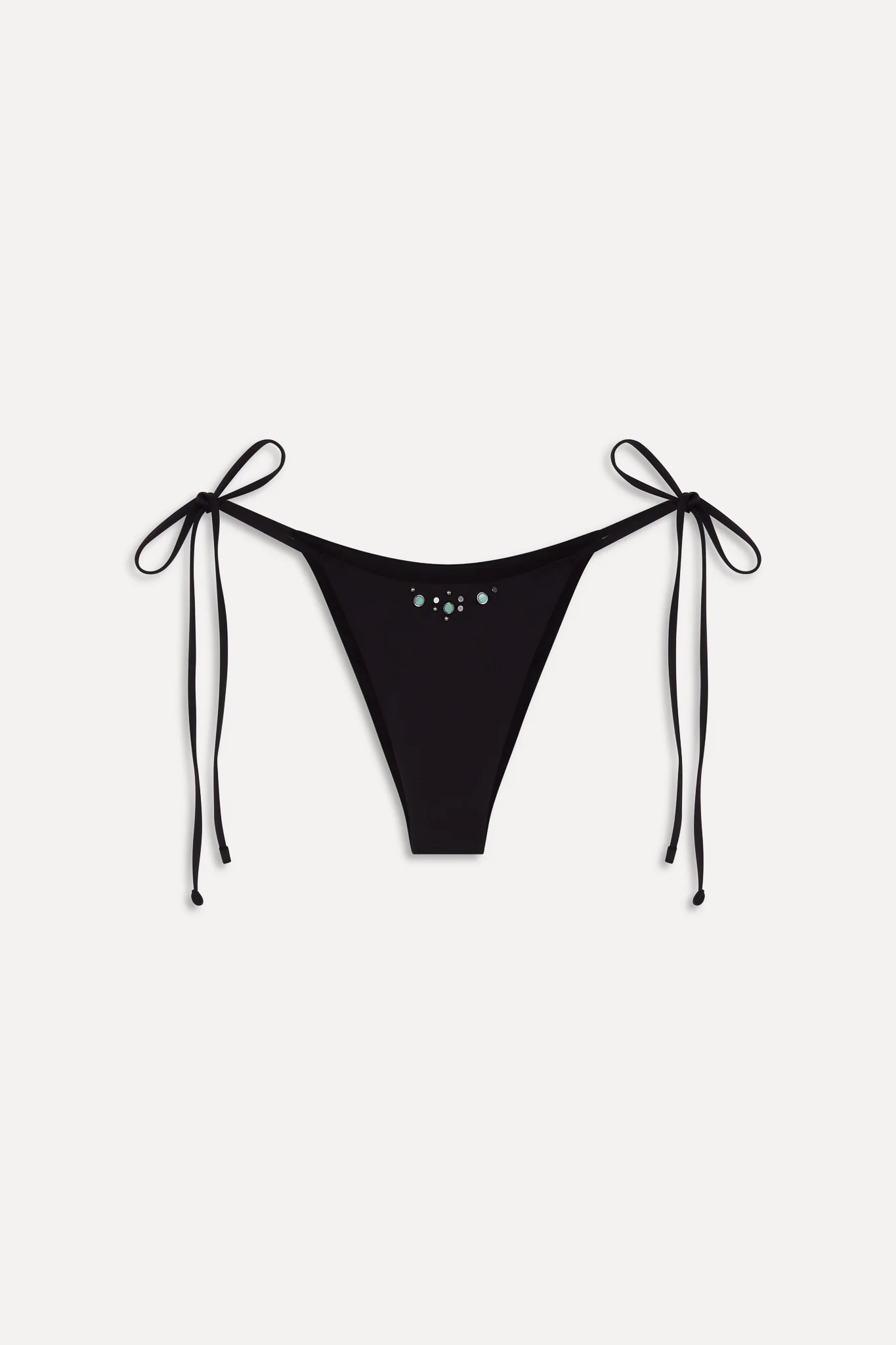 x BELLA HADID Mackenzie String Bikini Bottom - Lone Star Black - luluinthesky