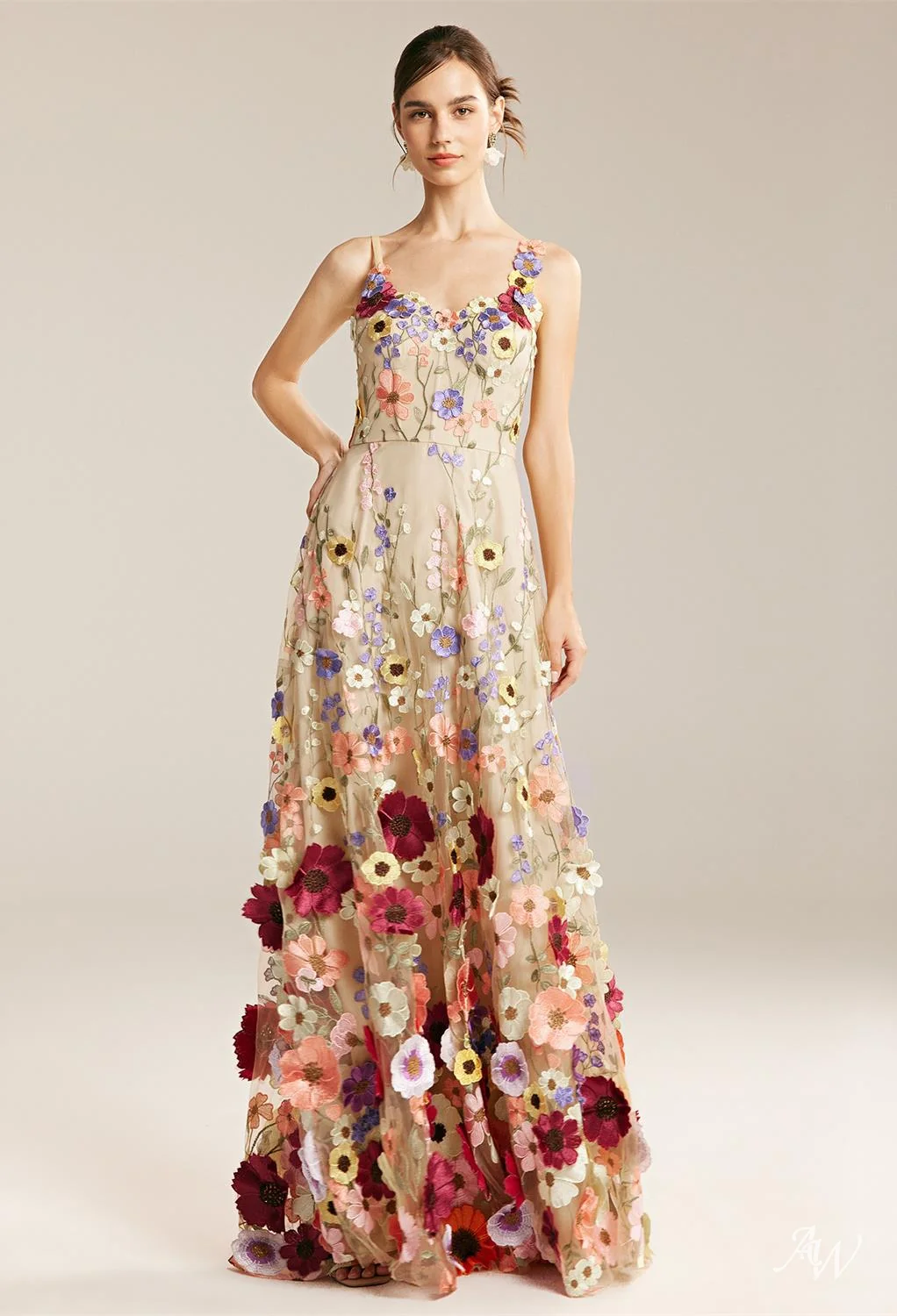 Alison A-line Tulle V-Neck Dresses