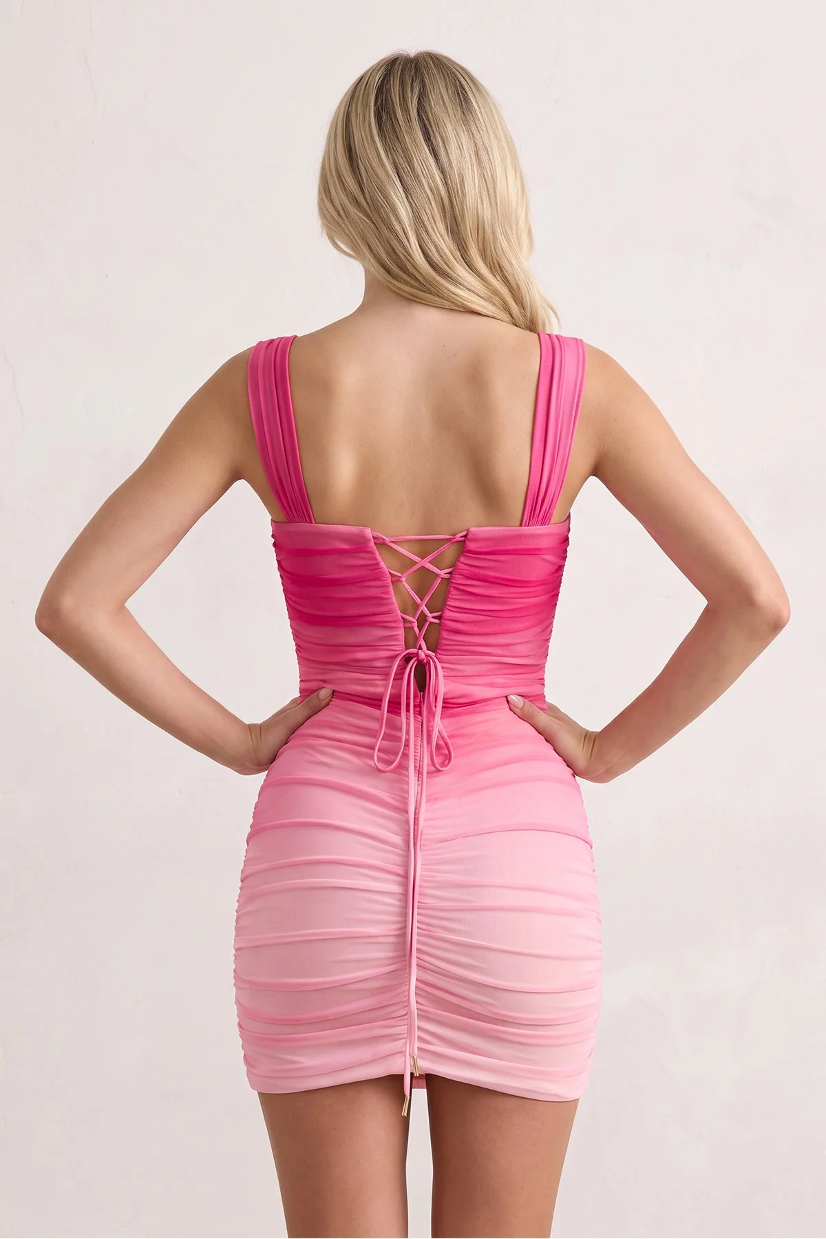Hot Pink Off-the-Shoulder Pleated Tulle Sheath Homecoming Dress