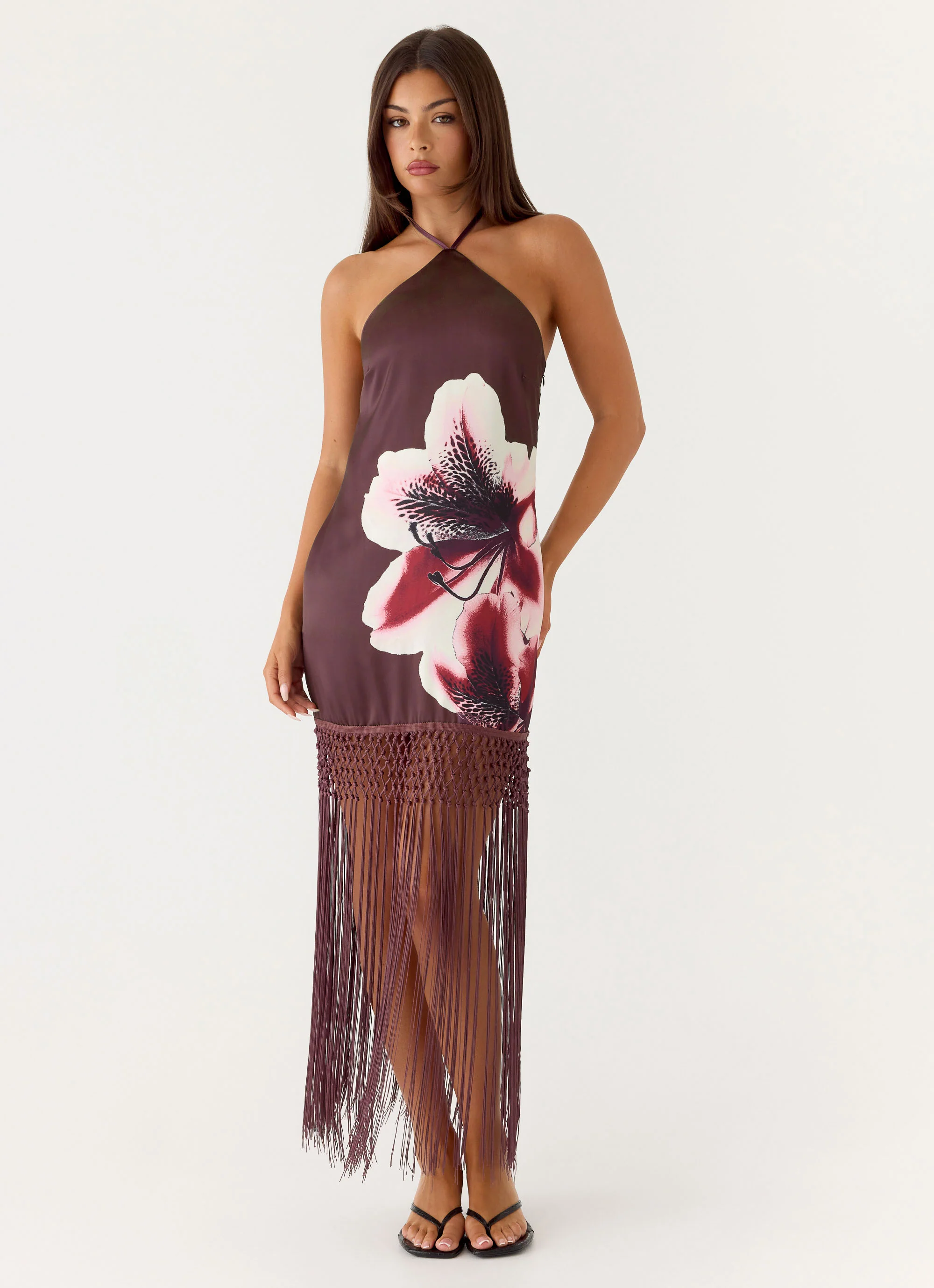 Niahvette Halter Midaxi Dress - Velvet Bloom