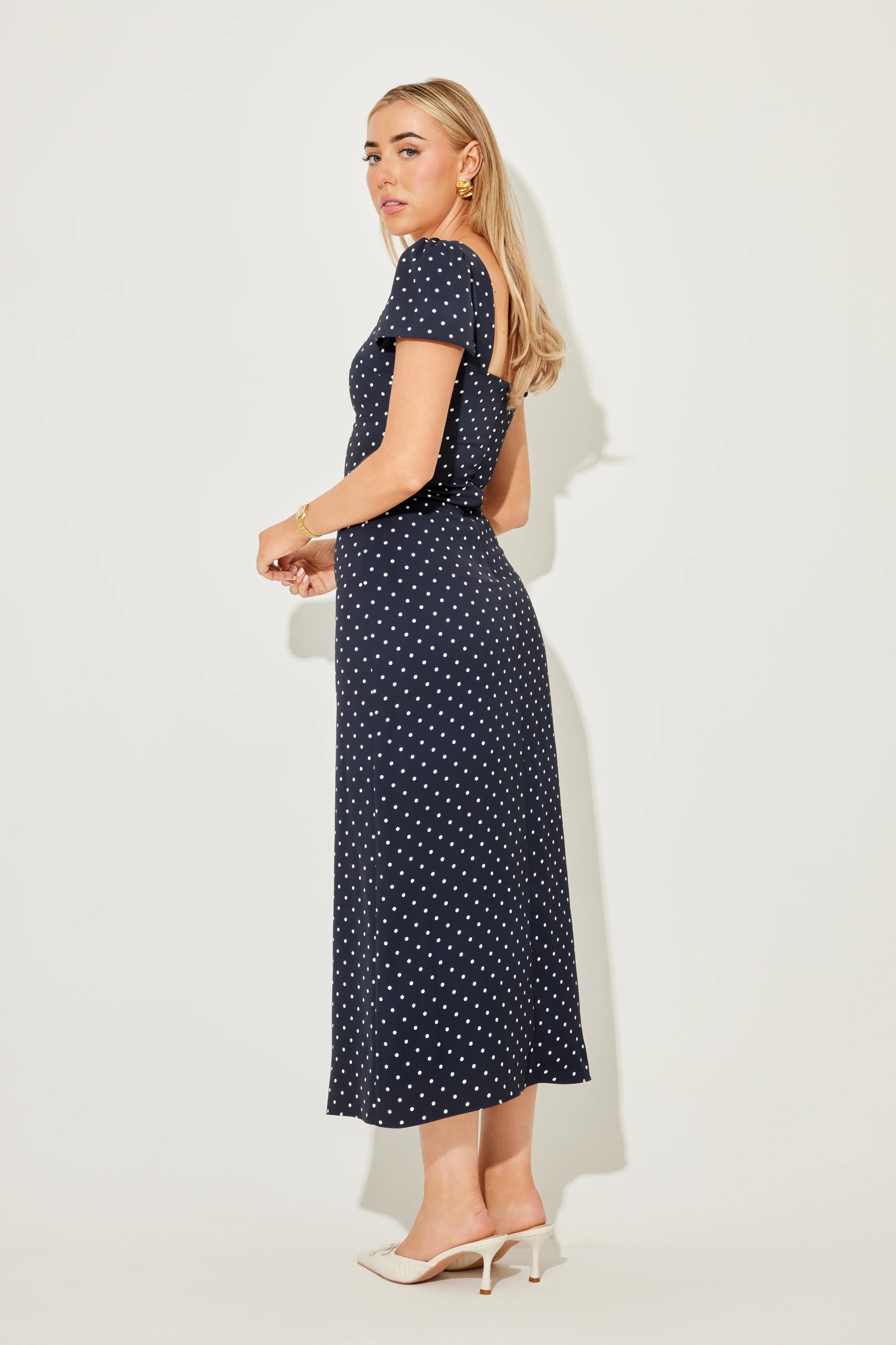 Square Neck Slip Midi Dress