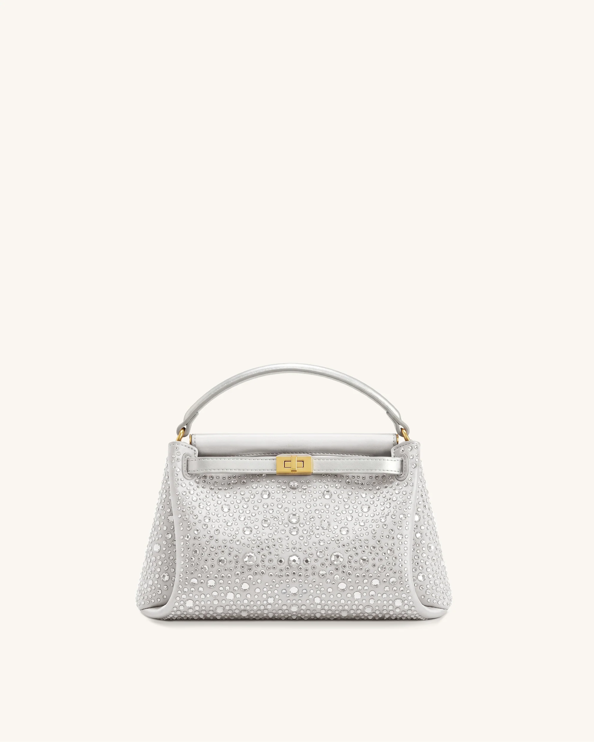 Carmen Artificial Crystal Top Handle Bag - Light Gray