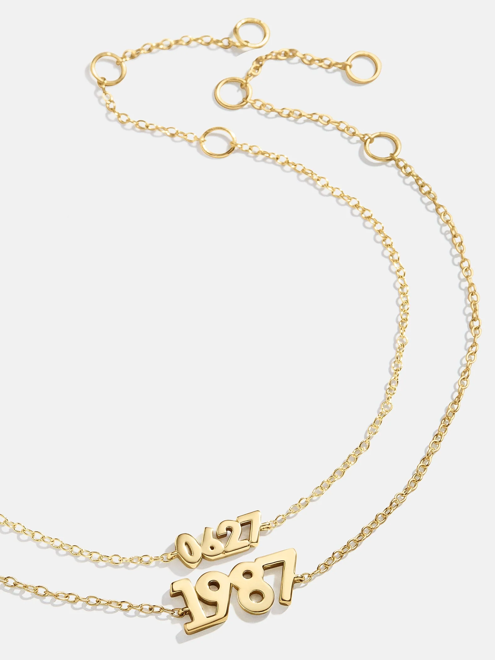 14K Gold Block Font Custom Number Bracelet - Block Font Numbers