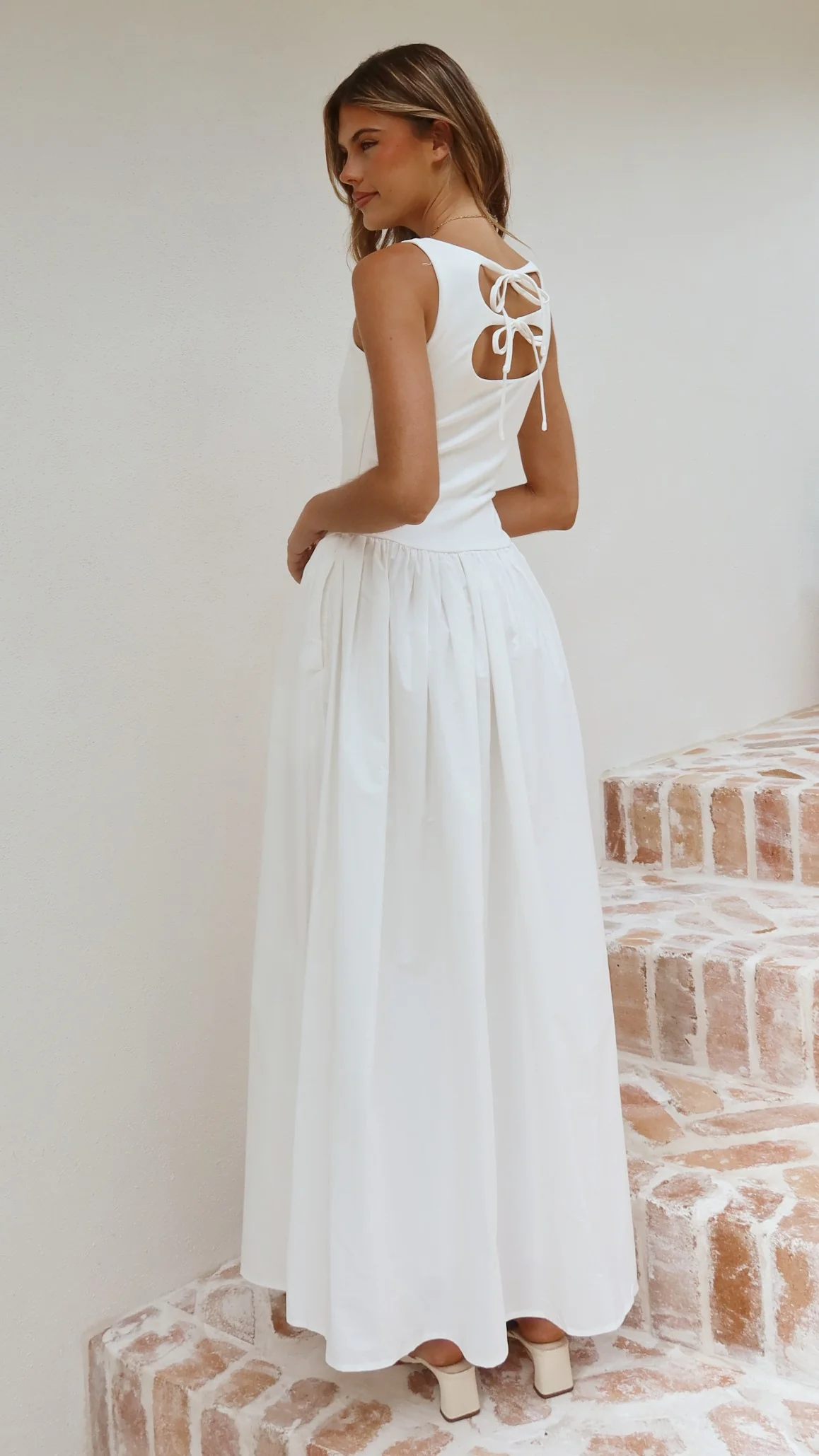 Alita Maxi Dress - White - luluinthesky