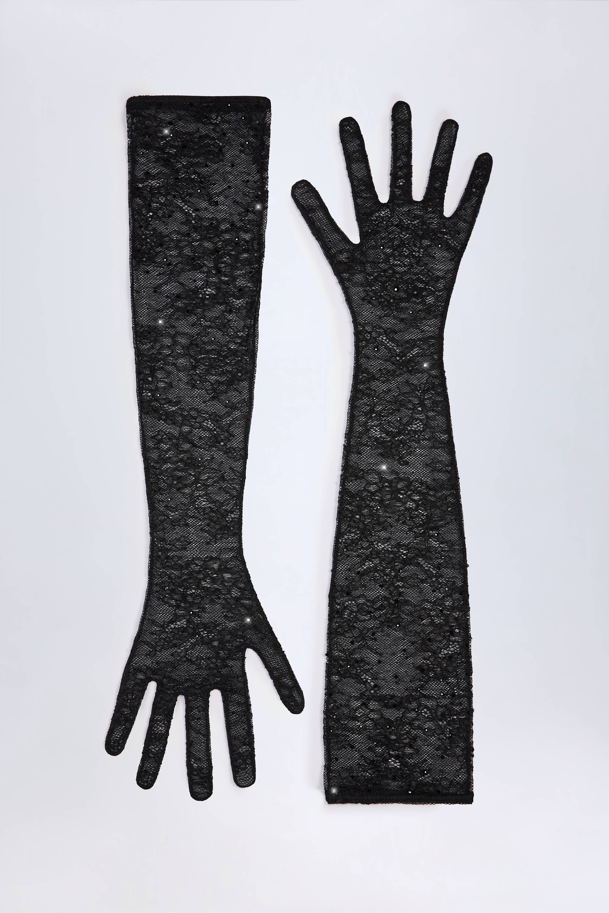 Lace Gloves in Black
