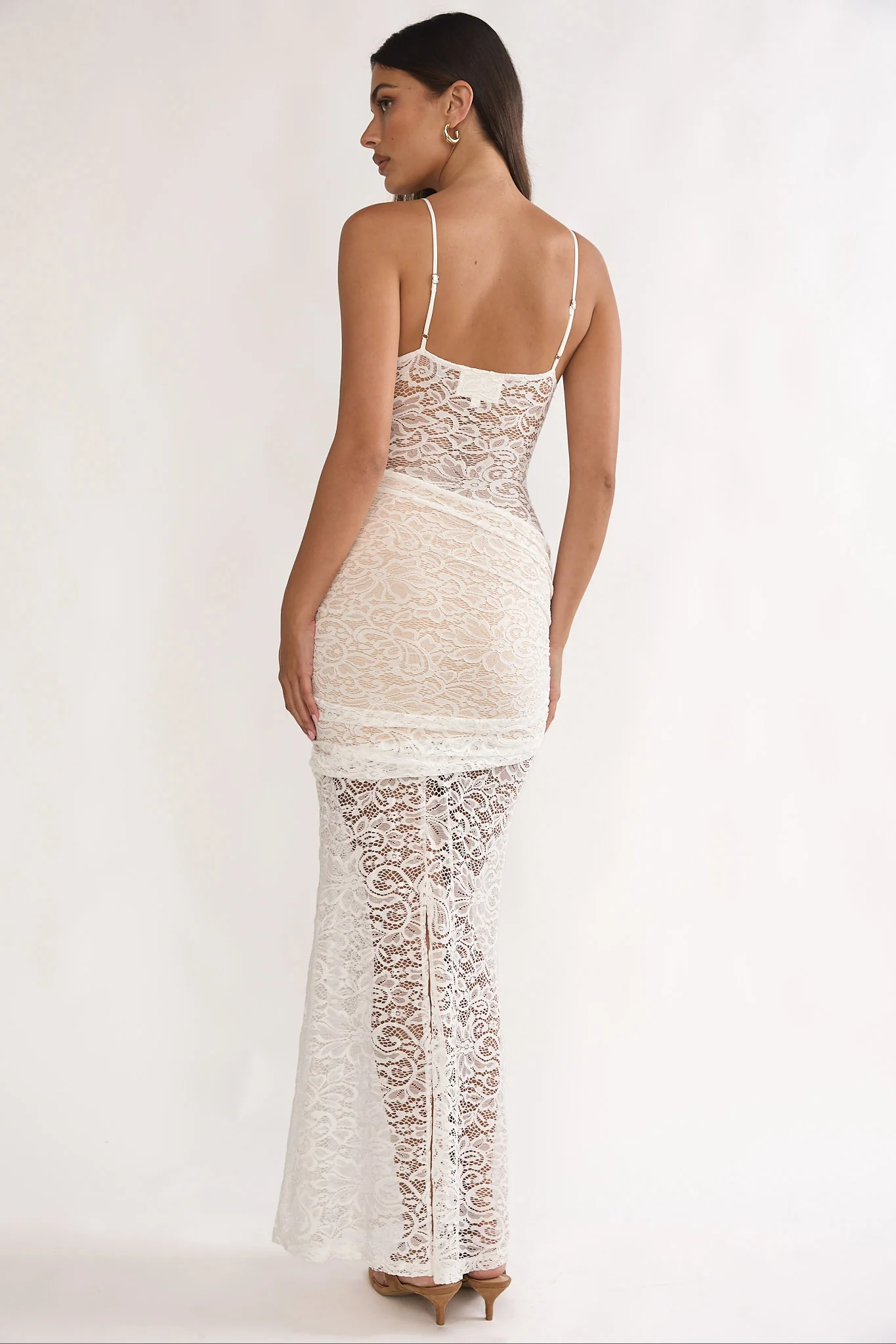 Capri Sunset Lace Overlay Maxi Dress White